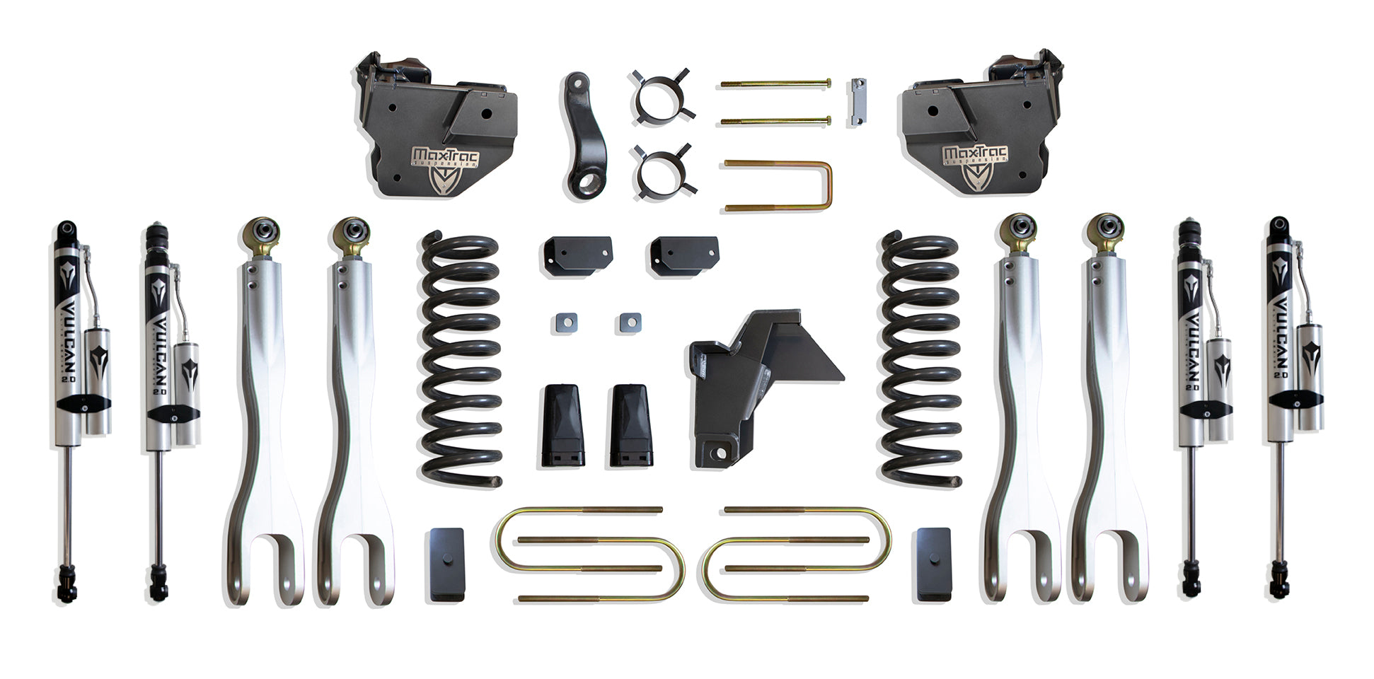MaxTrac Suspension 2019-2024 Dodge Ram 3500 4WD 6" Lift Kit With 4-Links Vulcan Reservoir Shocks K947563VRL