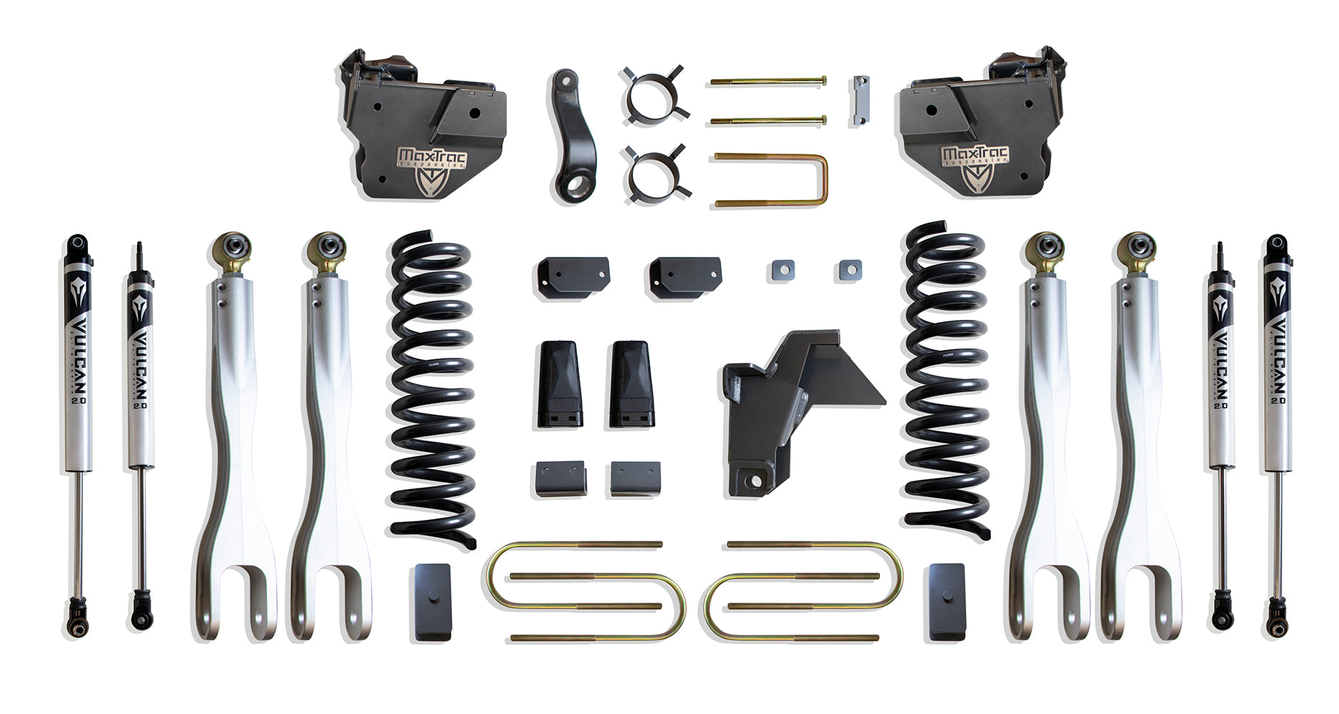 MaxTrac Suspension 2019-2024 Dodge Ram 3500 4WD 8" Lift Kit With 4-Links Vulcan Shocks K947585VL