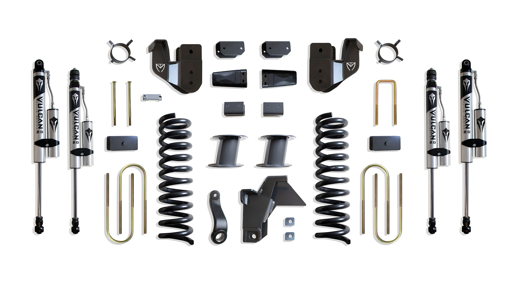 MaxTrac Suspension 2019-2024 Dodge Ram 3500 4WD 8" Lift Kit Vulcan Reservoir Shocks K947585VRA