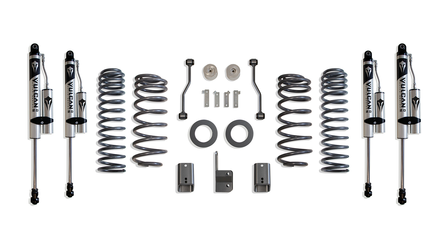 MaxTrac Suspension 2021-2025 Jeep Wrangler JL 4Xe Hybrid 4" Lift Kit With Vulcan Reservoir Shocks K949842VR