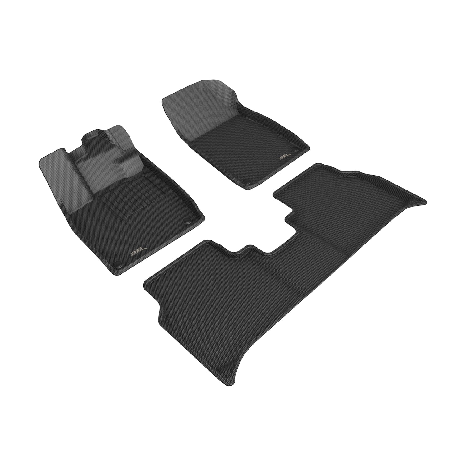 3D Maxpider 2022-2025 Audi Q4 E-Tron Q4 E-Tron Sportback Kagu 1st Row 2nd Row Floor Mats Carbon Fiber Embossed Pattern Black L1AD07901509