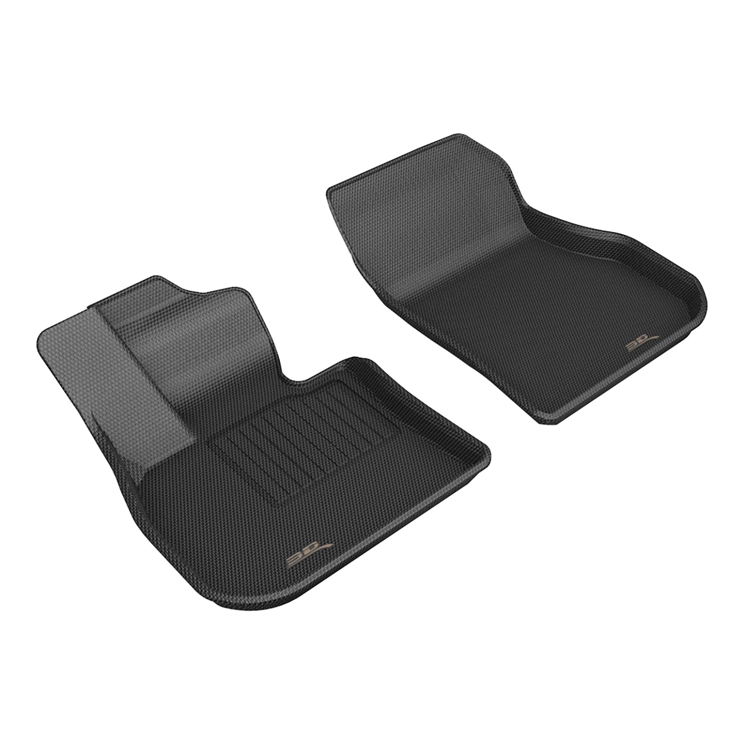 3D Maxpider 2023-2025 BMW X1 X2 2025 Mini Countryman Kagu 1st Row Floor Mats Carbon Fiber Embossed Pattern Black L1BM12611509