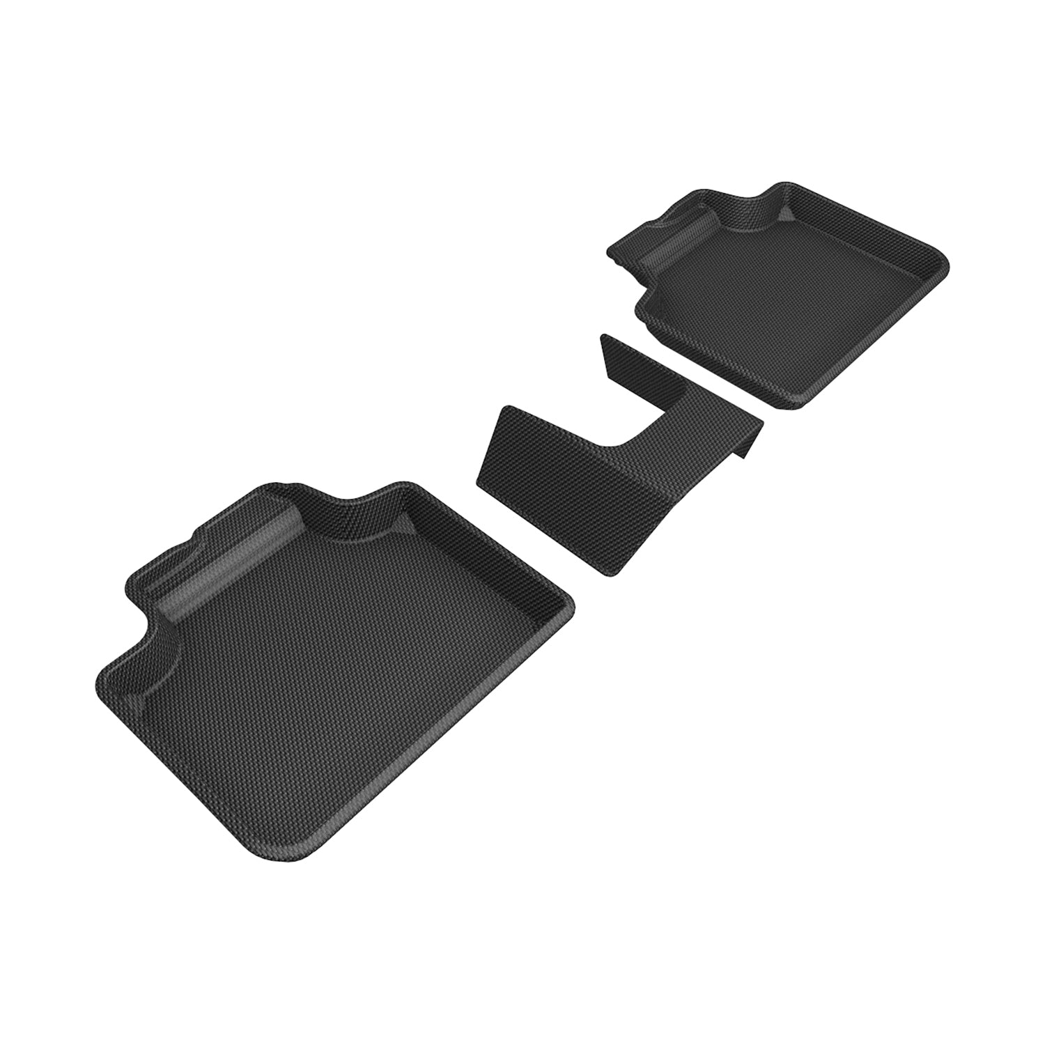 3D Maxpider 2023-2025 BMW X1 X2 2025 Mini Countryman Kagu 2nd Row Floor Mats Carbon Fiber Embossed Pattern Black L1BM12621509