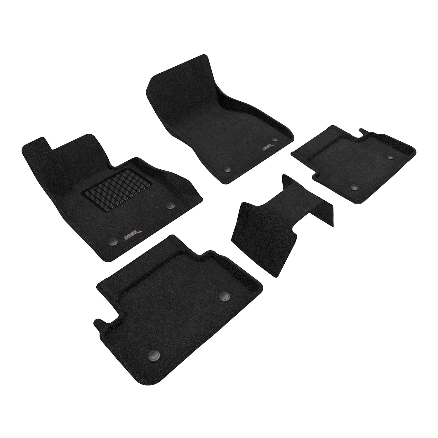 3D Maxpider 2024-2026 BMW 5 Series G60 Elegant Black 1st 2nd Rows Floor Mat L1BM15304709