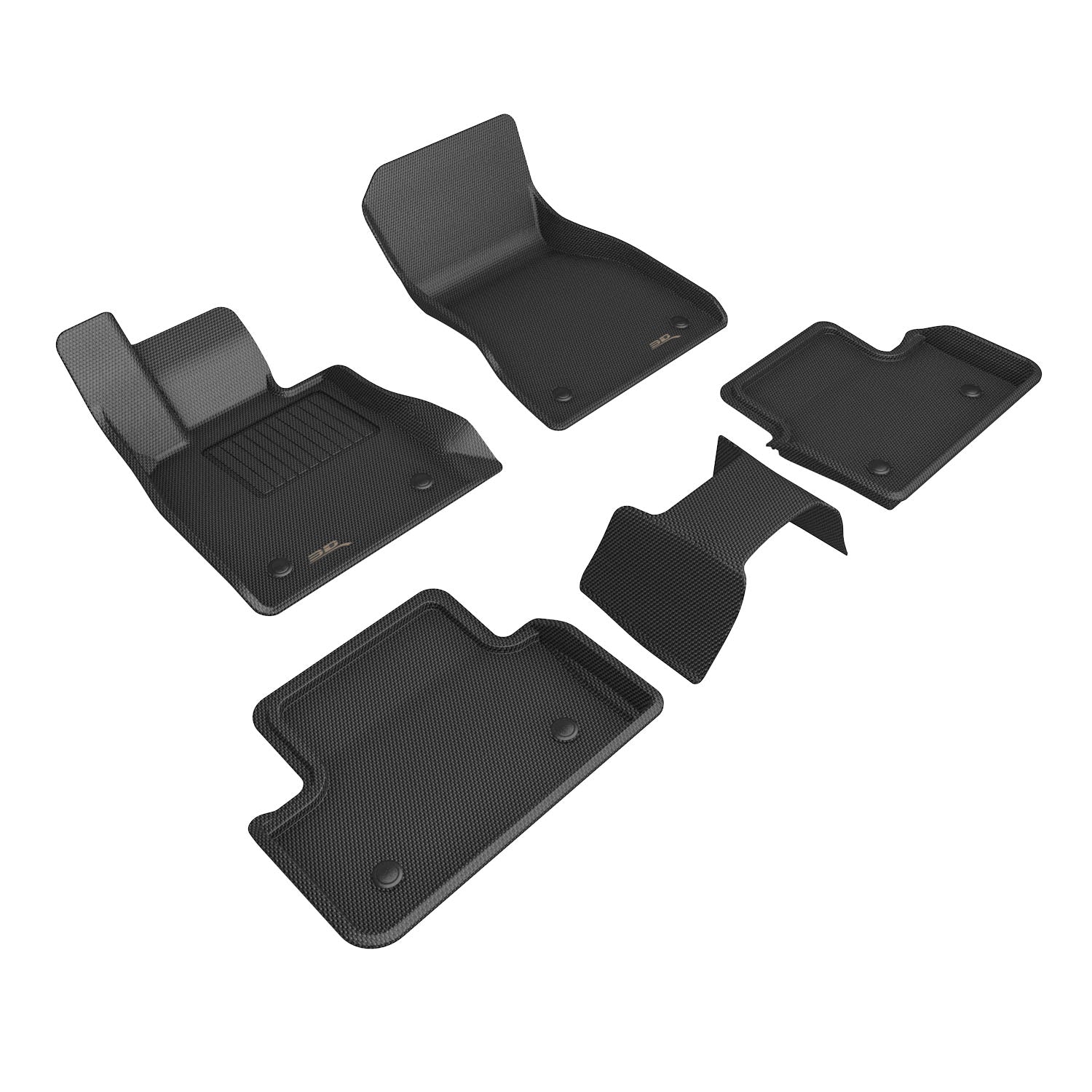 3D Maxpider 2024-2025 BMW i5 G60 Kagu Black 1st Row 2nd Row Floor Mats L1BM15401509