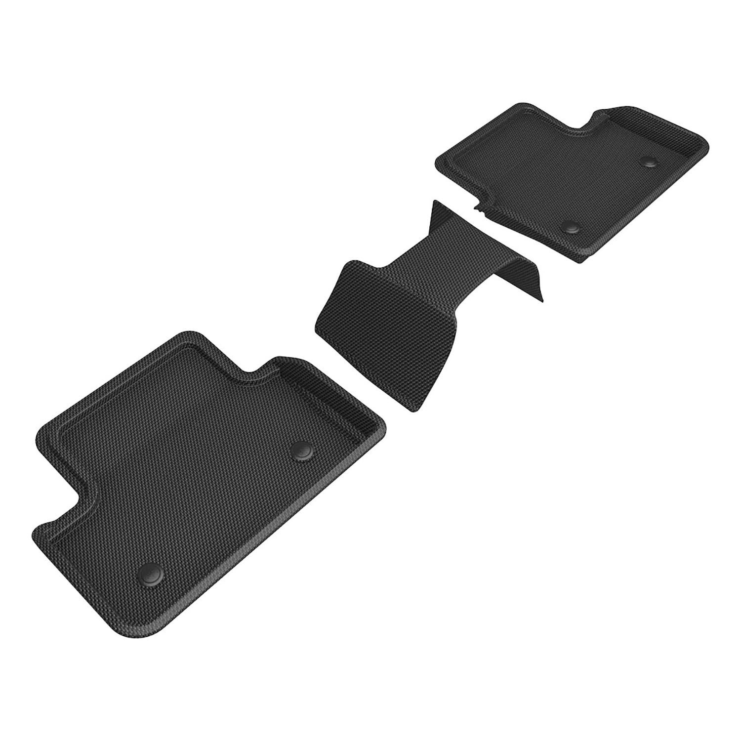 3D Maxpider 2024-2025 BMW I5 G60 Kagu 2nd Row Floor Mats Carbon Fiber Embossed Pattern Black L1BM15421509