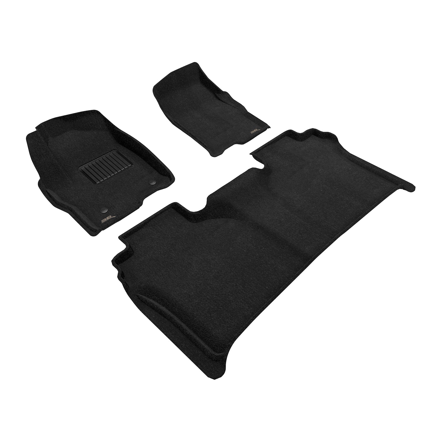 3D Maxpider 2019-2026 Chevrolet Silverado Crew Cab Elegant Black 1st 2nd Rows Floor Mat L1CH10004709