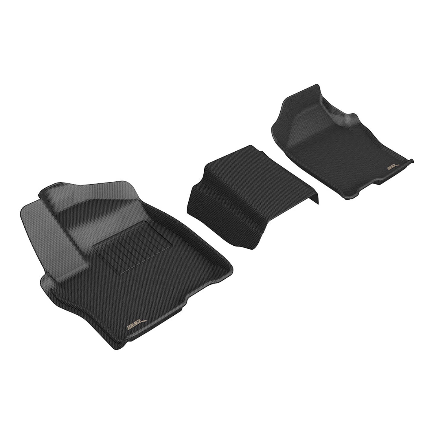 3D Maxpider 2019-2025 Chevrolet Silverado GMC Sierra Crew Cab Vinyl Floor Bench Seat Kagu Black 1st Row Floor Mats L1CH10911509