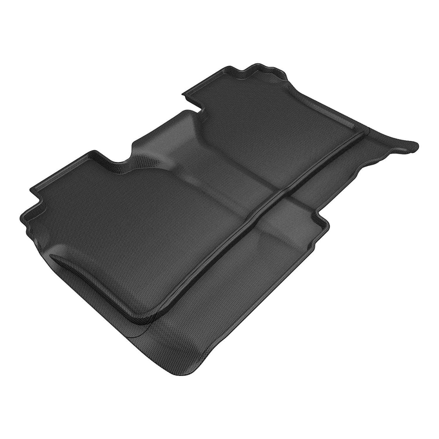 3D Maxpider 2019-2025 Chevrolet Silverado GMC Sierra Crew Cab Vinyl Floor No Rear Storage Kagu Black 2nd Row Floor Mats L1CH10921509