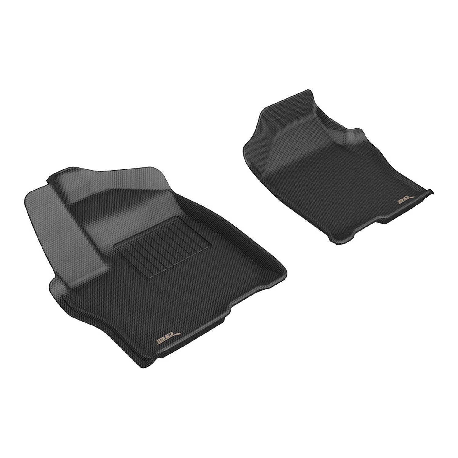 3D Maxpider 2019-2026 Chevrolet Silverado GMC Sierra Crew Cab Vinyl Floor Bucket Seat Kagu Black 1st Rows Floor Mats L1CH11011509