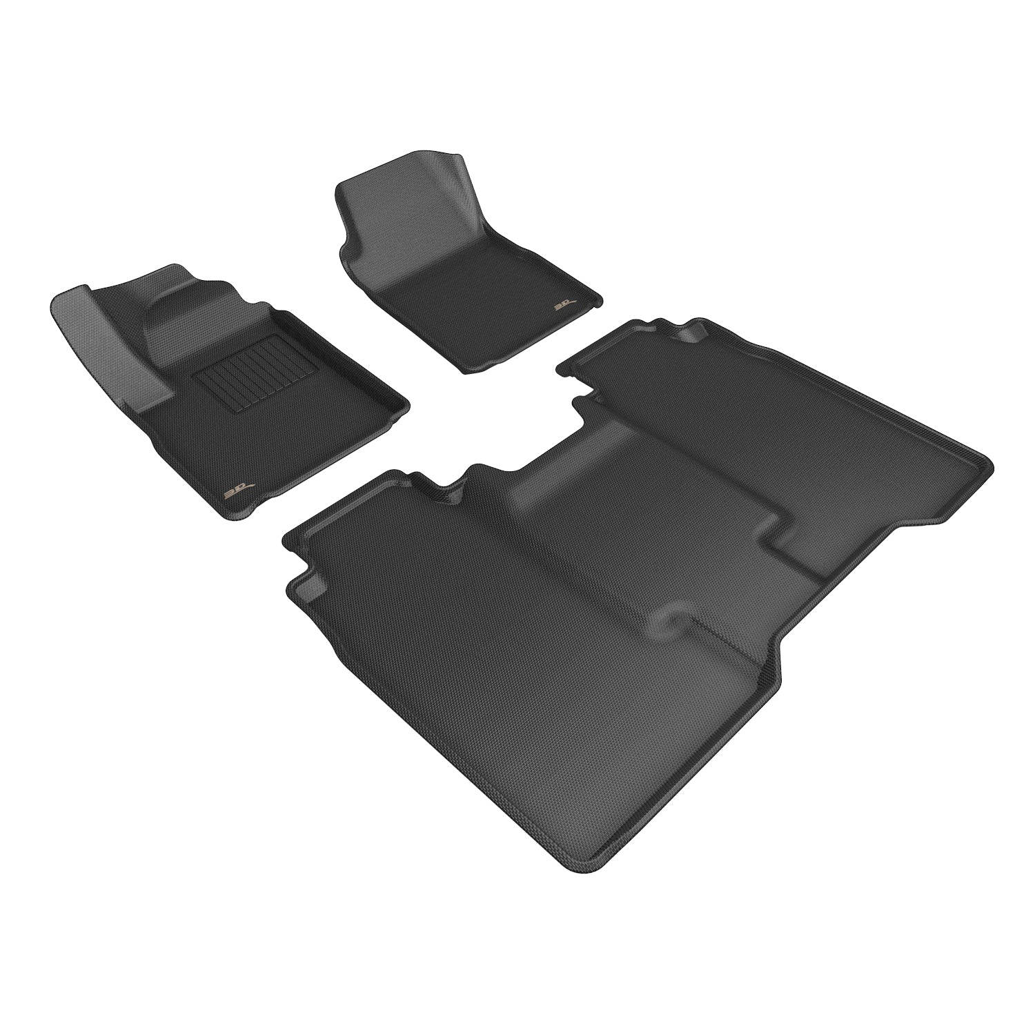 3D Maxpider 2024-2026 Chevrolet Silverado EV Crew Cab Kagu Black 1st 2nd Rows Not Fit Multi Flex Midgate Not Fit Factory Subwoofer Floor Mats L1CH11301509