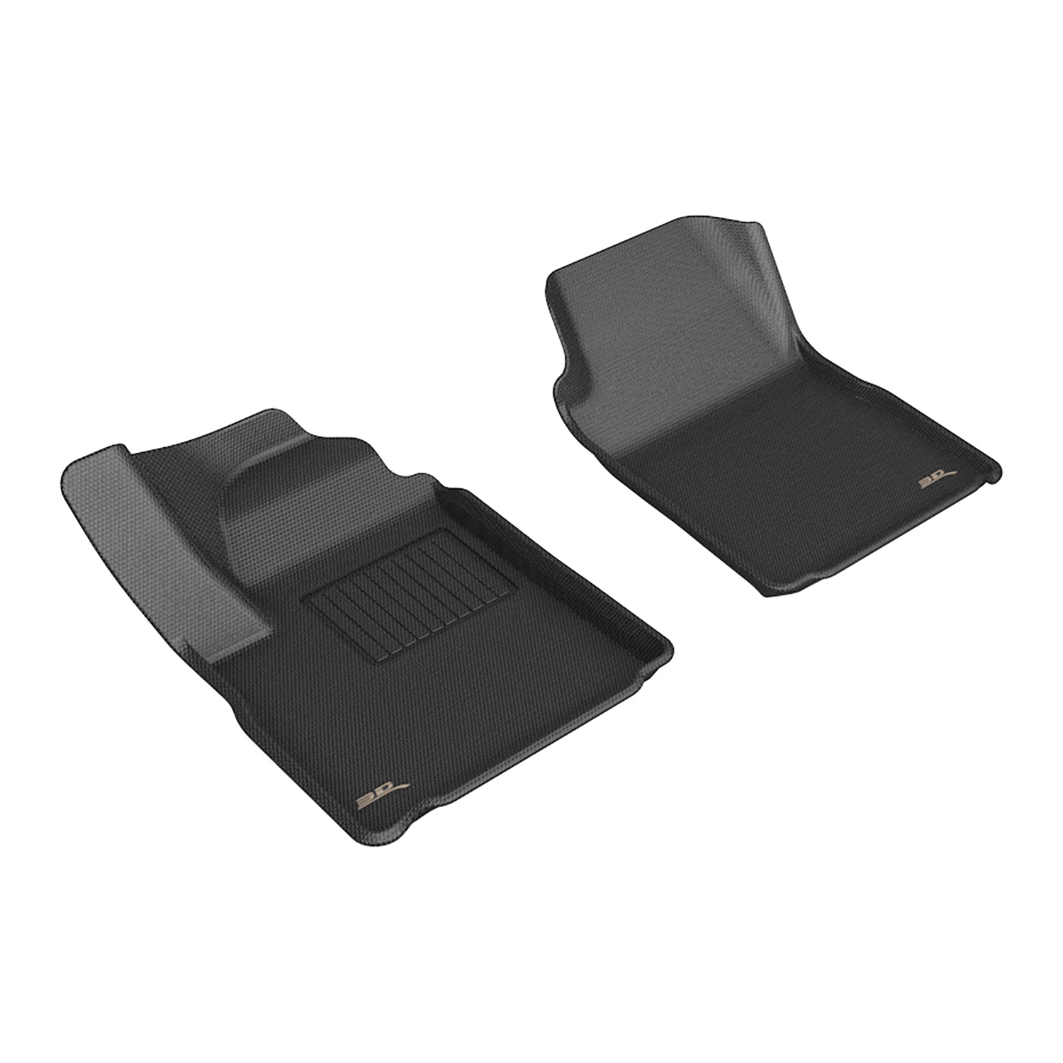 3D Maxpider 2024-2025 Chevrolet Silverado EV GMC Sierra EV Crew Cab Kagu Black 1st Row Floor Mats L1CH11311509