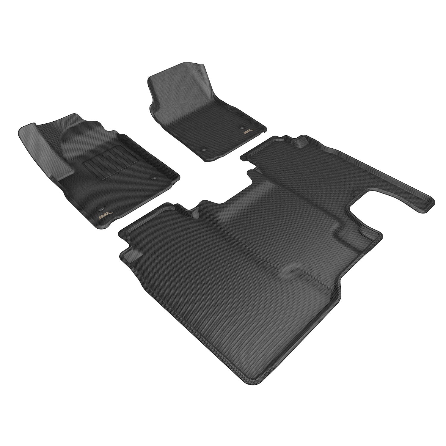 3D Maxpider 2024-2026 Chevrolet Silverado Ev Crew Cab Kagu Black 1st 2nd Rows Floor Mat L1CH12101509
