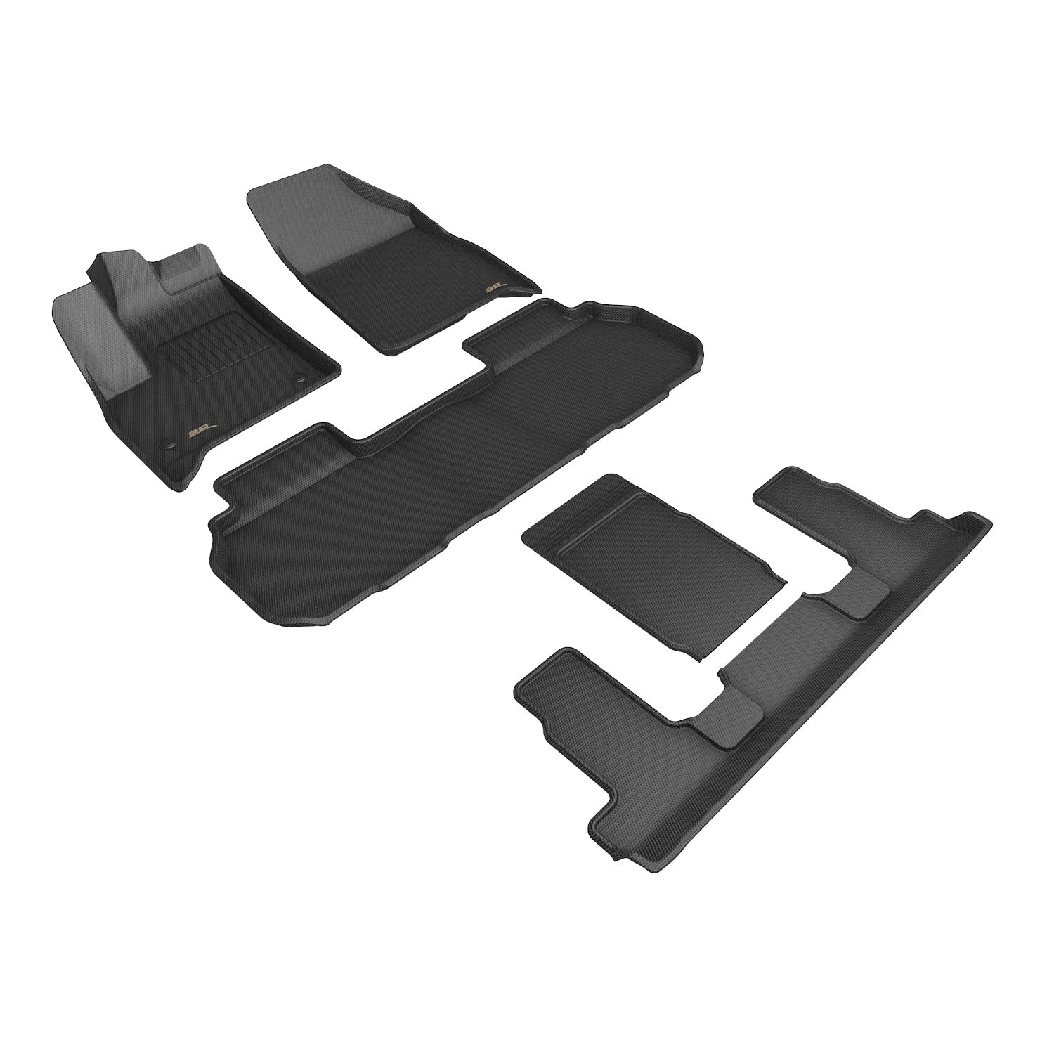 3D Maxpider 2025-2026 Chevrolet Traverse 7-Seat Kagu Black 1st 2nd 3rd Rows Floor Mat L1CH12201509