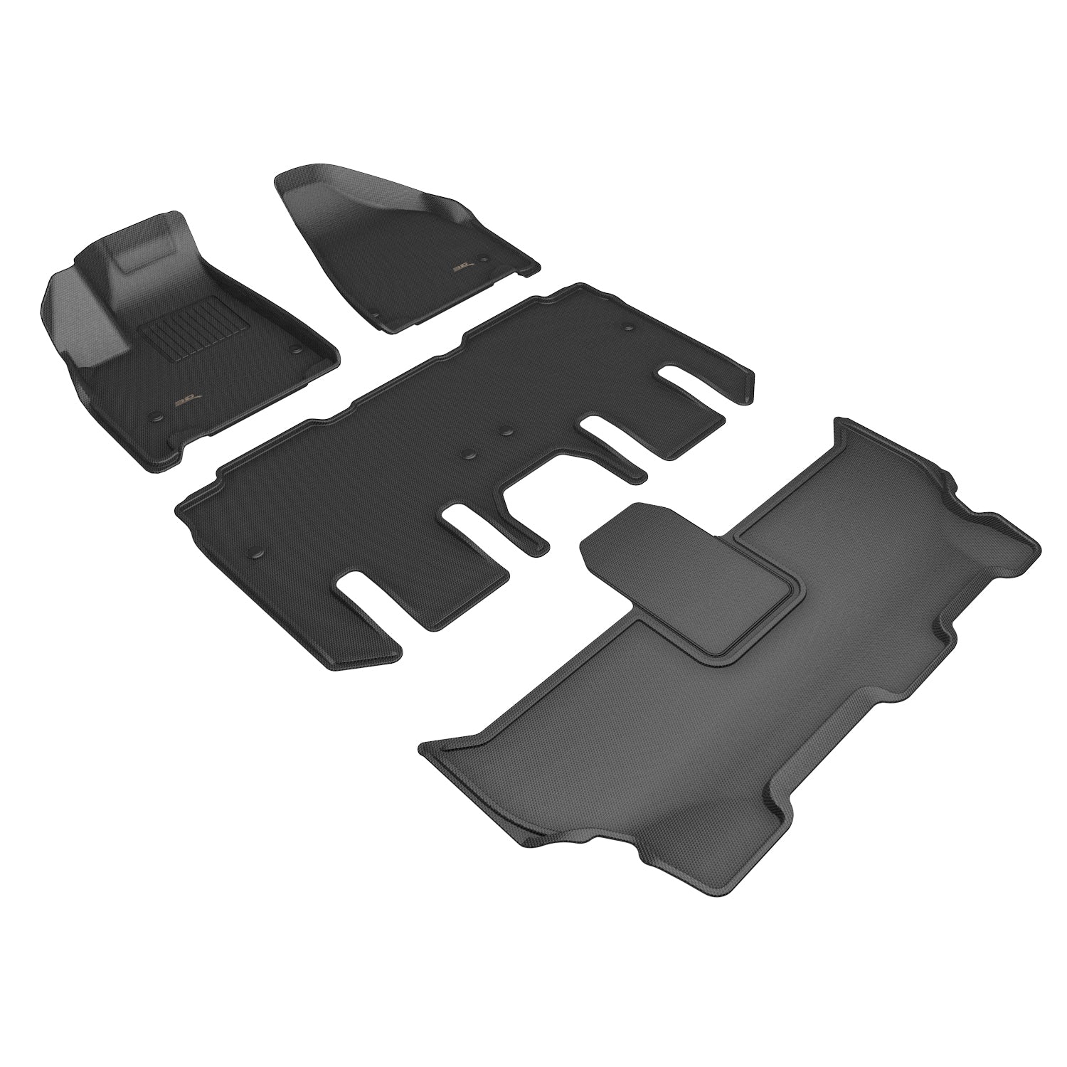 3D Maxpider 2021-2026 Chrysler Pacifica Limited Gas Kagu Black 1st 2nd 3rd Rows Floor Mats L1CY01101509