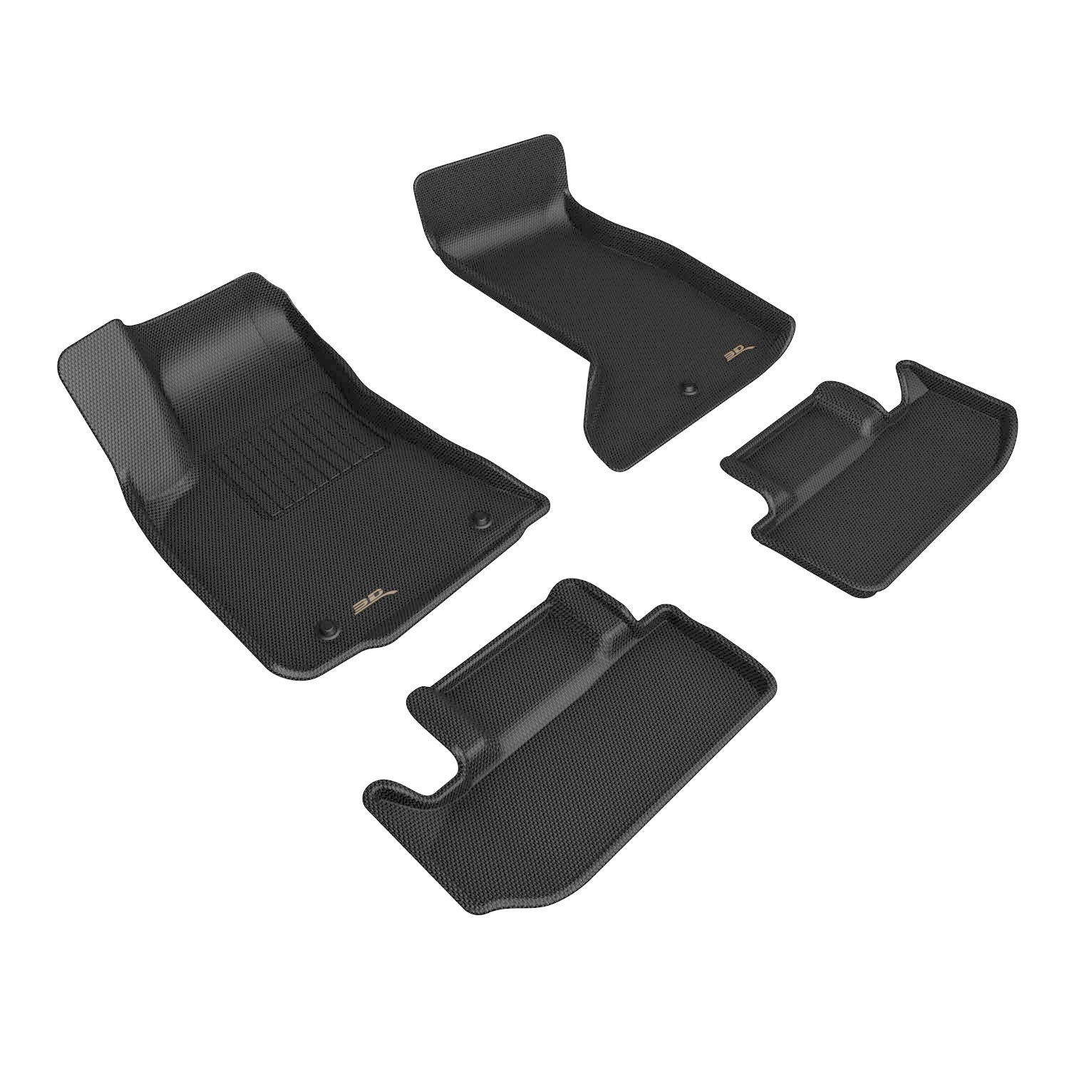 3D Maxpider 2017-2023 Dodge Challenger Awd Kagu Black 1st 2nd Rows Floor Mats L1DG02901509