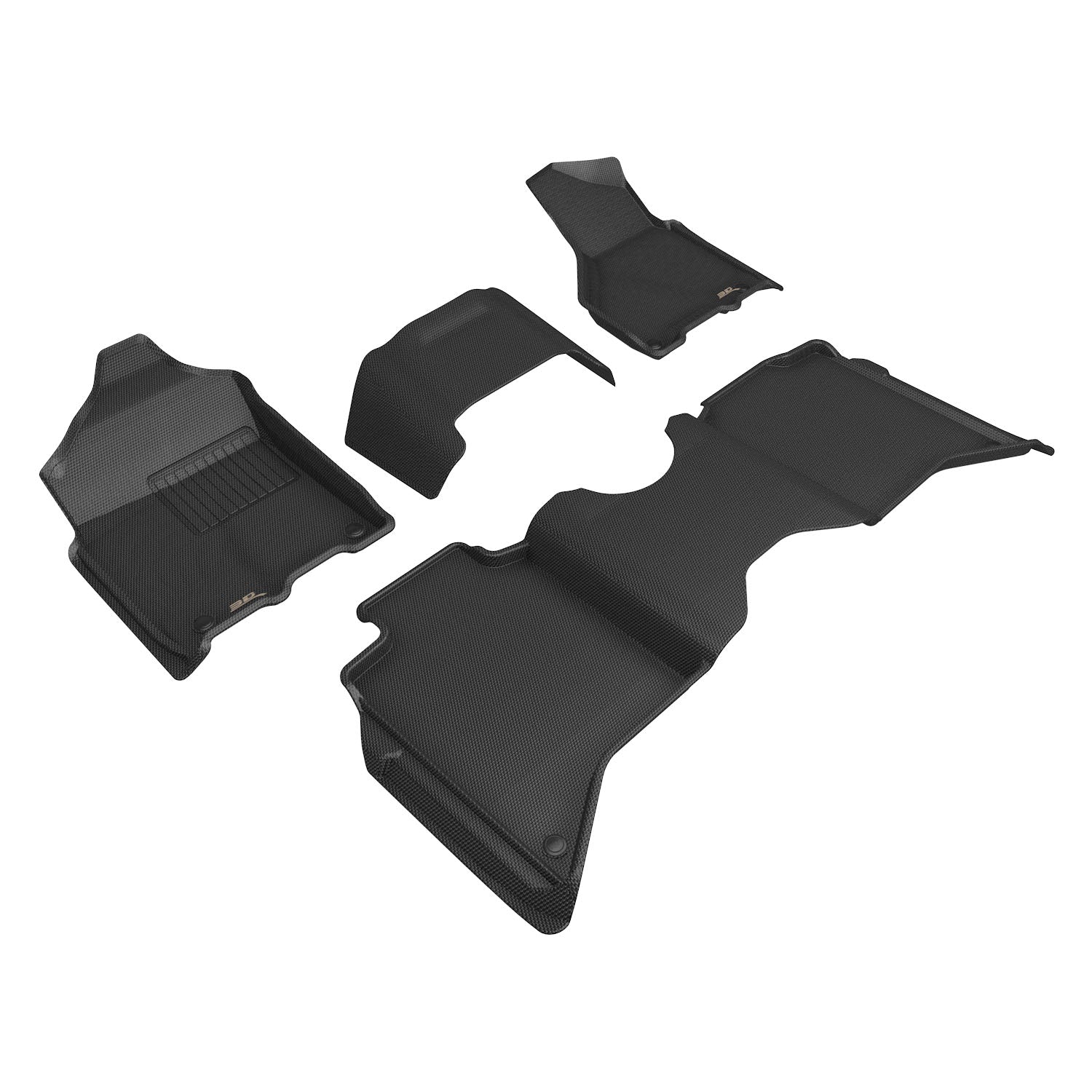 3D Maxpider 2019-2024 Dodge Ram 2500 Crew Cab Bench Seats Kagu Black 1st 2nd Row Floor Mat L1DG03601509