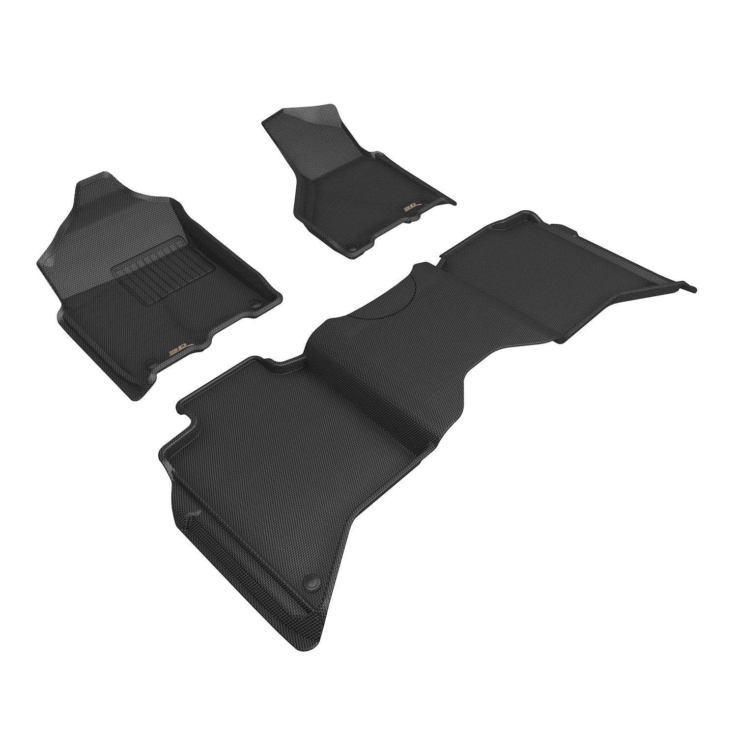 3D Maxpider 2019-2024 Dodge Ram 2500 Crew Cab Bucket Seats Kagu Black 1st 2nd Row Floor Mat L1DG03701509