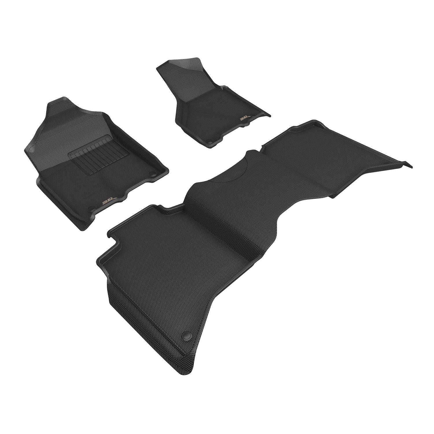 3D Maxpider 2019-2024 Dodge Ram 3500 Crew Cab Bucket Seats Kagu Black 1st 2nd Row Floor Mat L1DG03901509