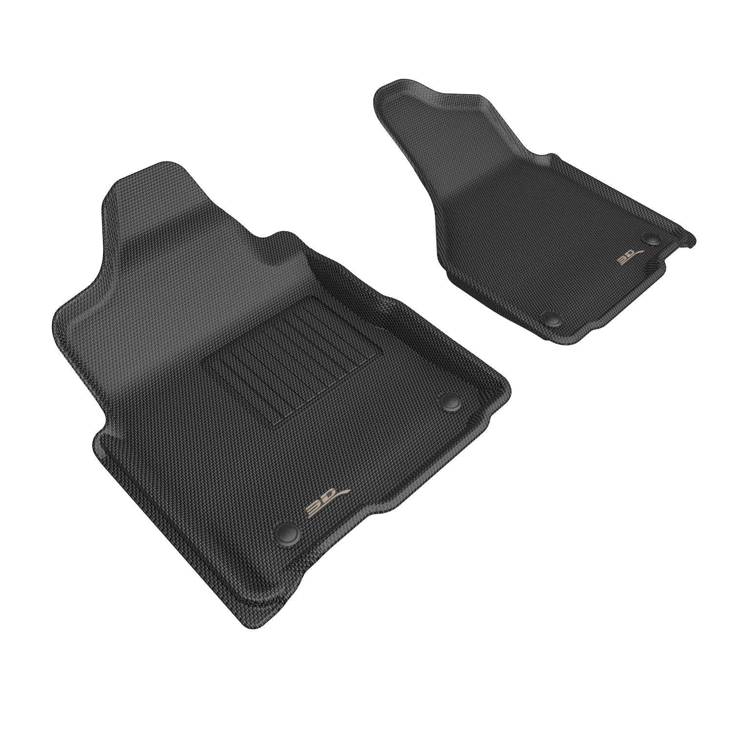 3D Maxpider 2019-2025 Dodge Ram 2500 Regular Cab Vinyl Floor Kagu Black 1st Row Floor Mats L1DG04011509
