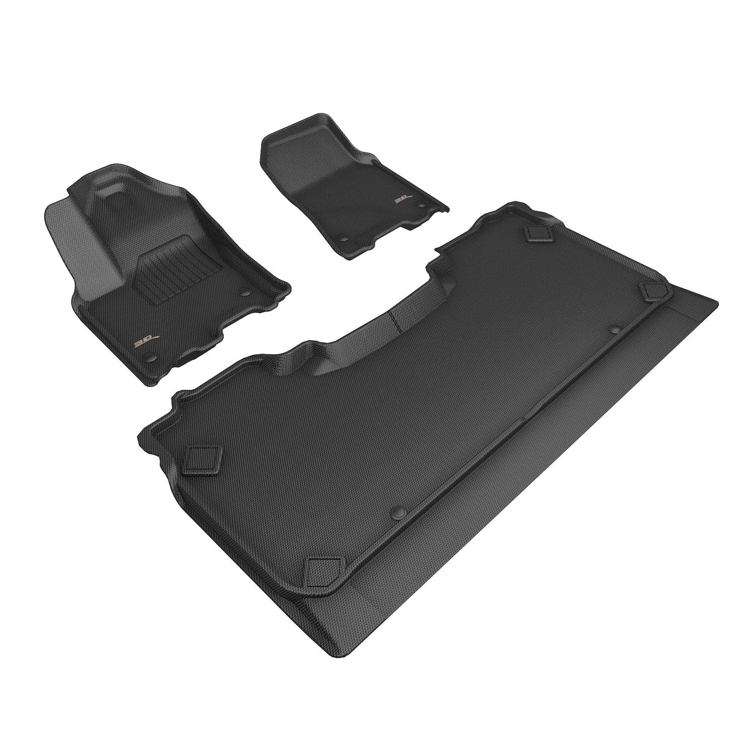 3D Maxpider 2025 Dodge Ram 1500 Crew Cab Bucket Seats Kagu Black 1st Row 2nd Row Floor Mats L1DG04101509