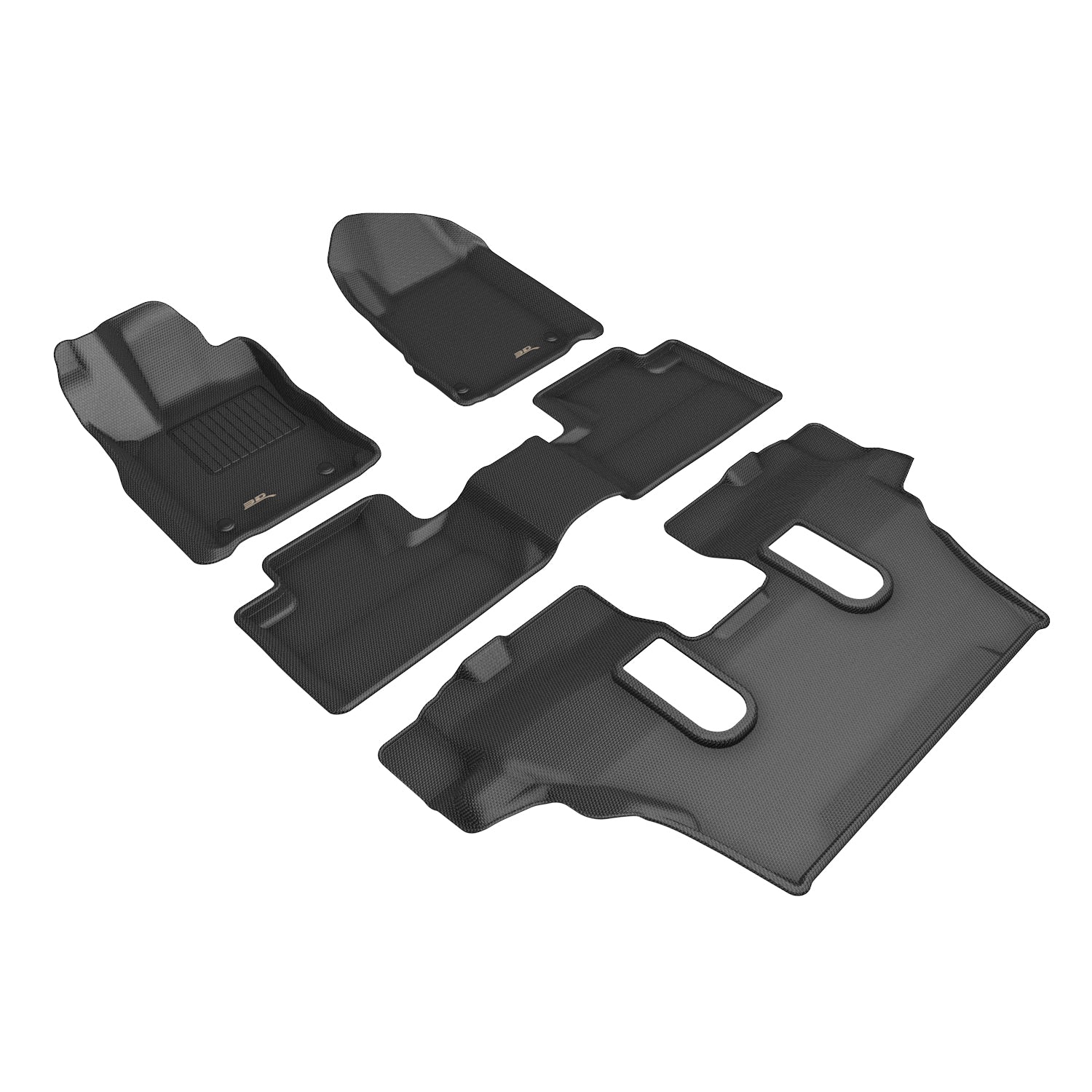 3D Maxpider 2013-2026 Dodge Durango 6-Seat Kagu Black 1st 2nd 3rd Rows Floor Mat L1DG04401509