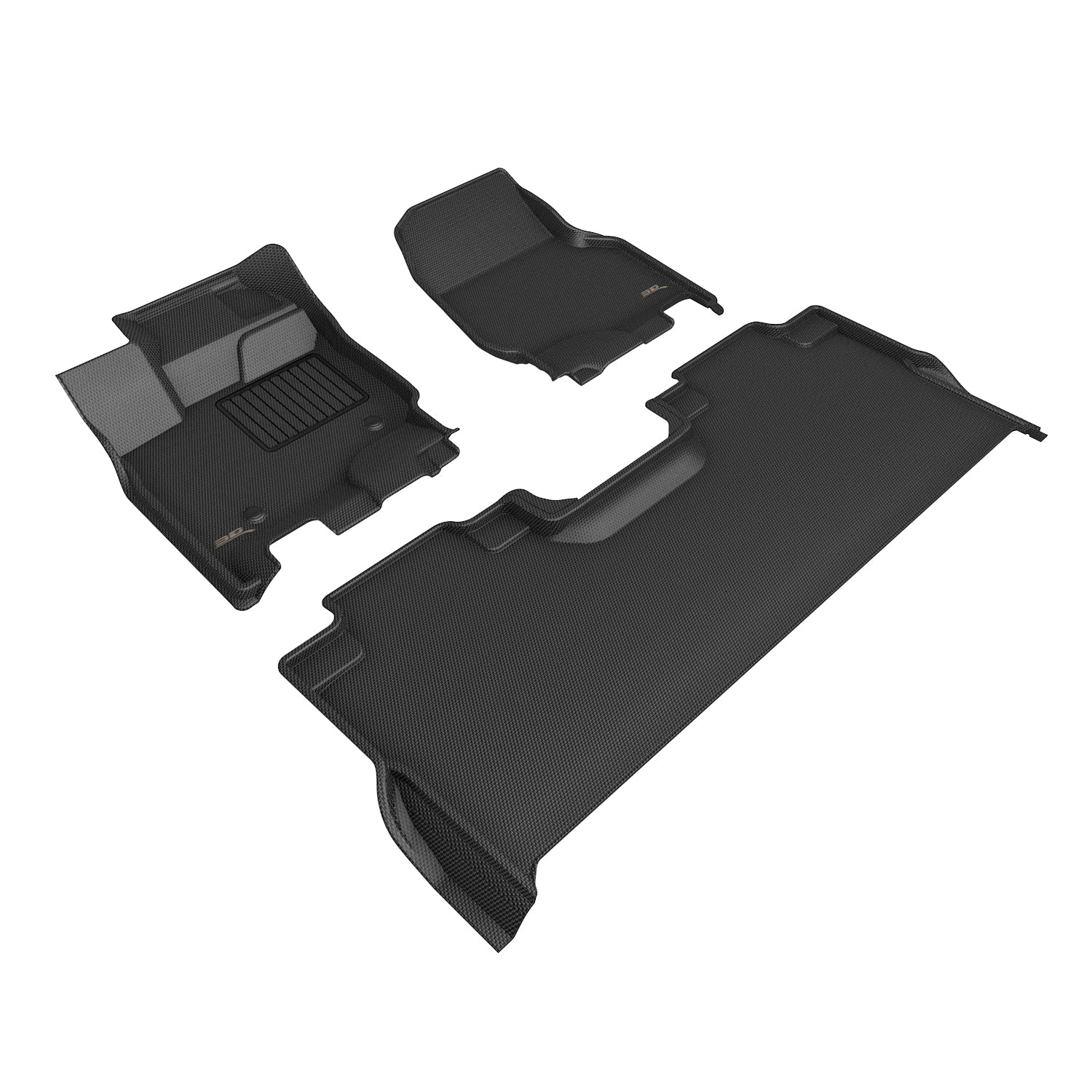 3D Maxpider 2021-2025 Ford F-150 Supercrew 2022-2025 F-150 Lightning Supercrew Bucket Seats Kagu Black 1st 2nd Row Floor Mat L1FR12801509