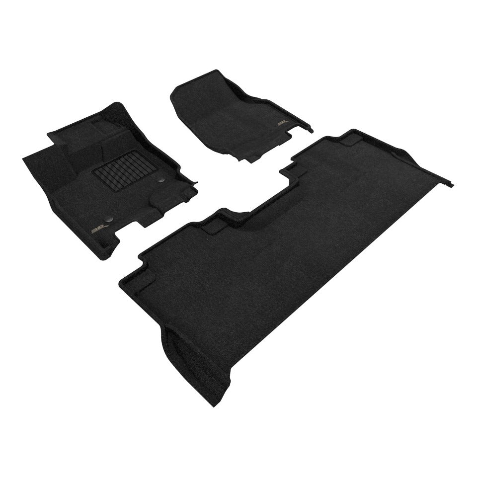 3D Maxpider 2015-2026 Ford F-150 Supercrew 2022-2026 F-150 Lightning Supercrew Bucket Seats Elegant Black 1st 2nd Rows Floor Mat With Underseat Storage L1FR12804709