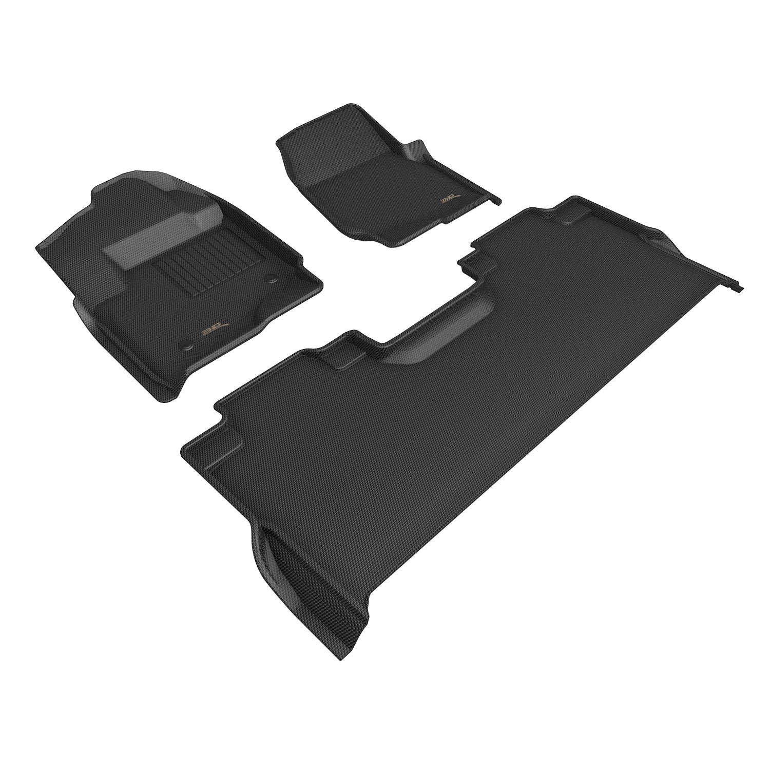 3D Maxpider 2023-2025 Ford F-250 F-350 F-450 Crew Cab Bench Seat Kagu Black 1st 2nd Row Floor Mat L1FR16101509
