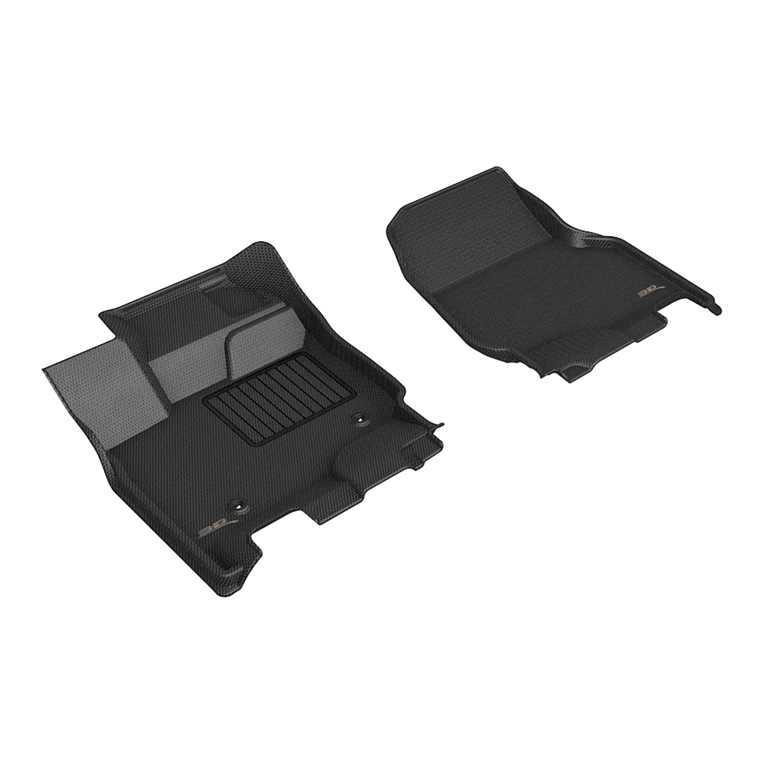 3D Maxpider 2015-2025 Ford F-150 Supercab Supercrew 2022-2025 F-150 Lightning Bucket Seats Kagu Black 1st Row Vinyl Floor Mat L1FR16311509