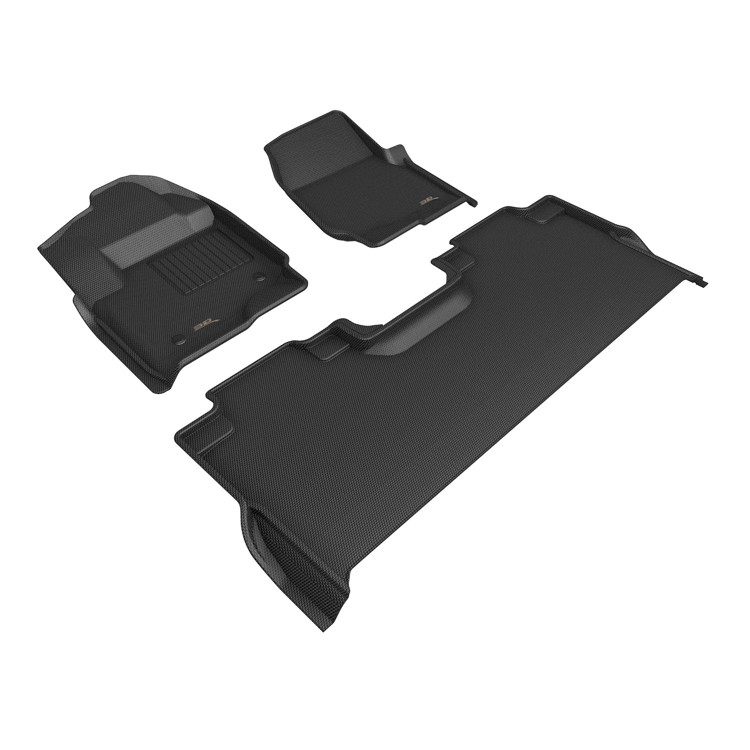 3D Maxpider 2023-2025 Ford F-250 F-350 F-450 Crew Cab Bucket Seats Kagu Black 1st 2nd Row Floor Mat L1FR16501509