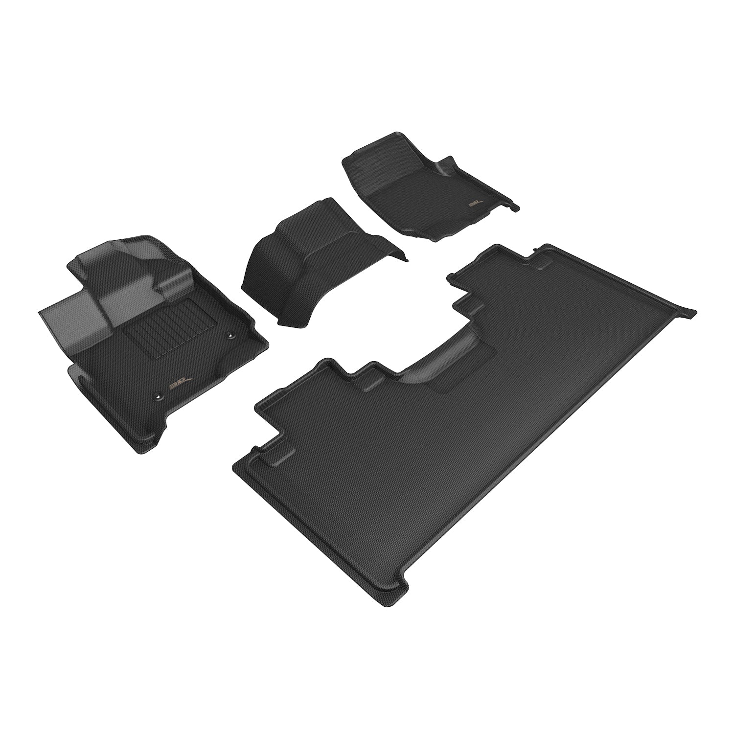 3D Maxpider 2015-2025 Ford F-150 Supercab Bench Seat Kagu Black 1st 2nd Row Vinyl Floor Mat L1FR16801509
