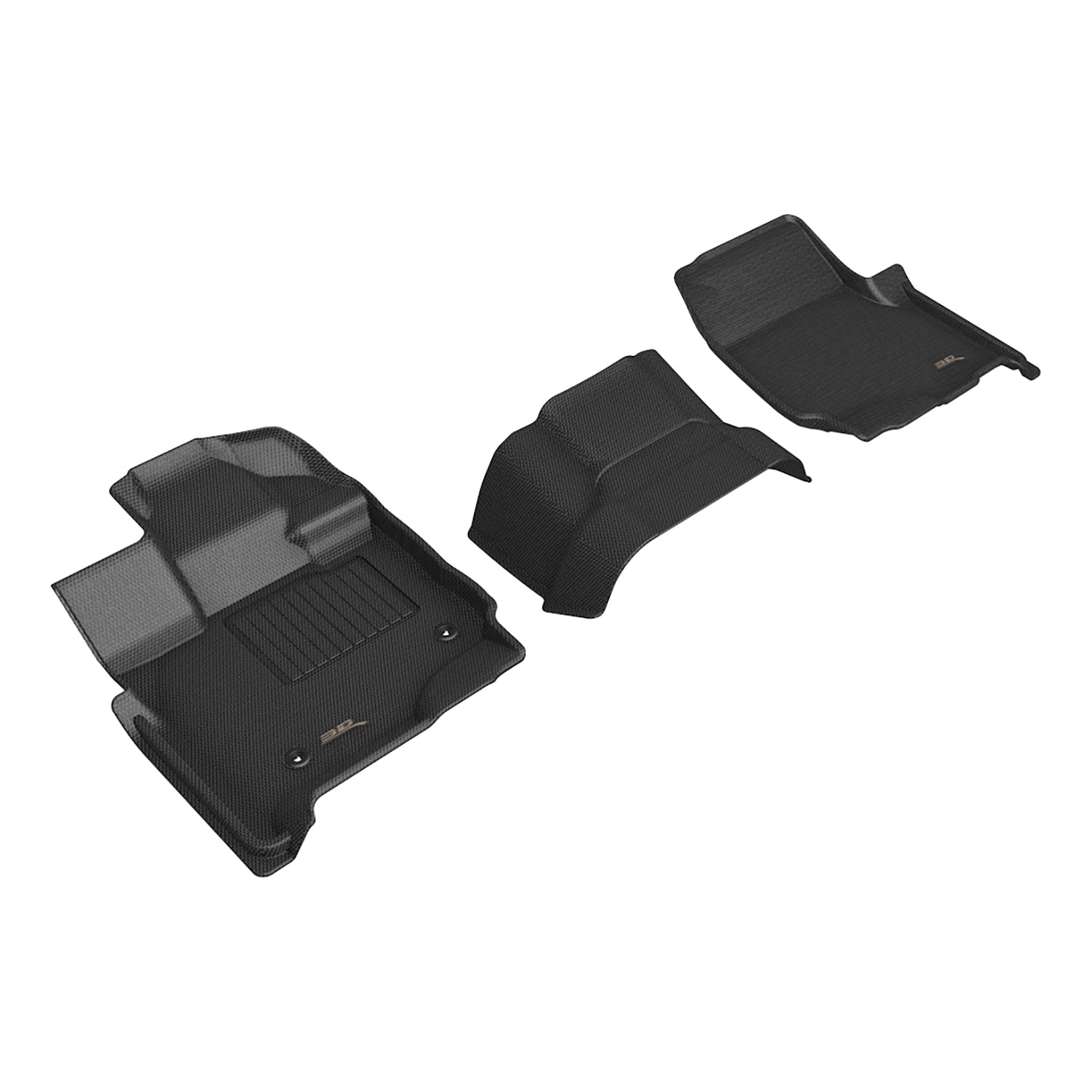3D Maxpider 2015-2025 Ford F-150 Supercab Supercrew 2022-2025 F-150 Lightning Bench Seat Kagu Black 1st Row Vinyl Floor Mat L1FR16811509