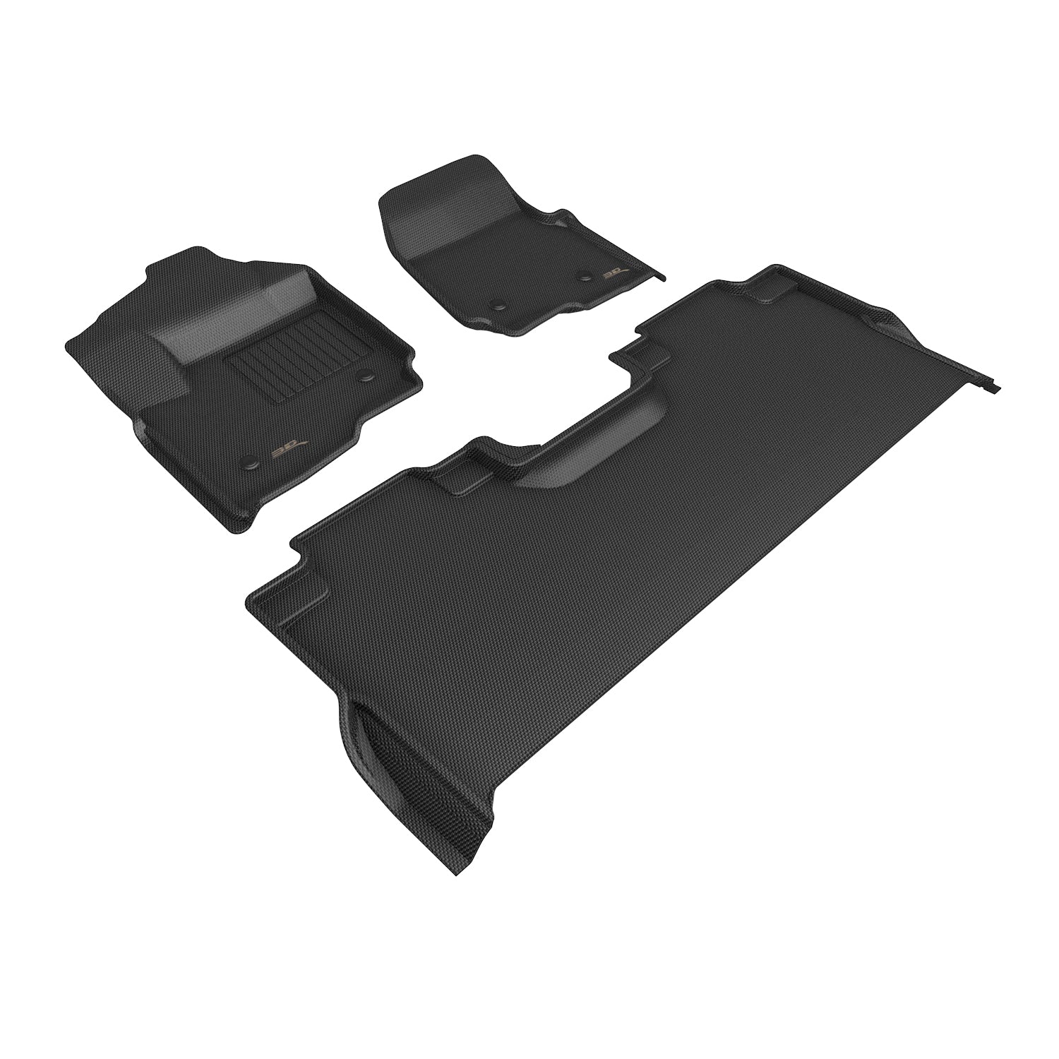 3D Maxpider 2023-2024 Ford F-250 F-350 F-450 Crew Cab Bucket Seat Kagu Black 1st 2nd Row Floor Mat L1FR16901509