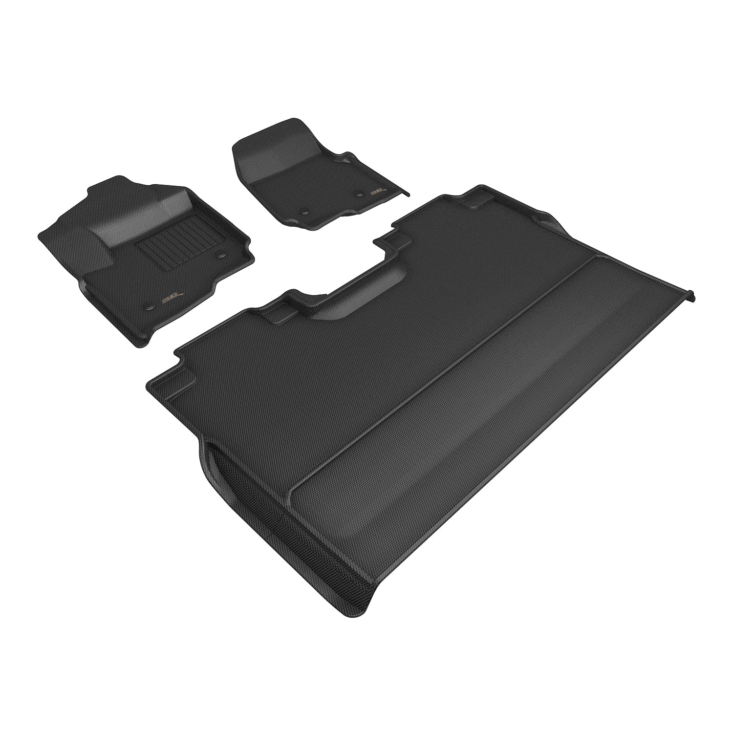 3D Maxpider 2023-2025 Ford F-250 F-350 F-450 F-550 Crew Cab Bucket Seats Kagu Black 1st 2nd Row Floor Mat L1FR17801509