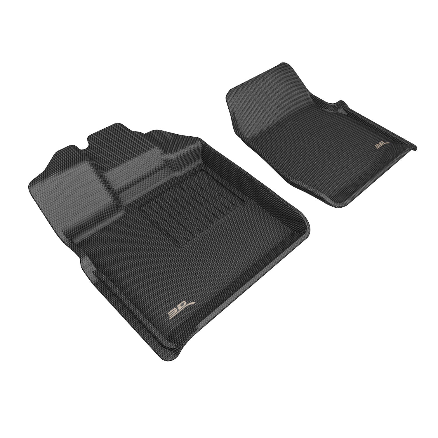 3D Maxpider 2015-2025 Ford F-150 Regular Cab Bench Seat Kagu Black 1st Row Vinyl Floor Floor Mats L1FR18011509