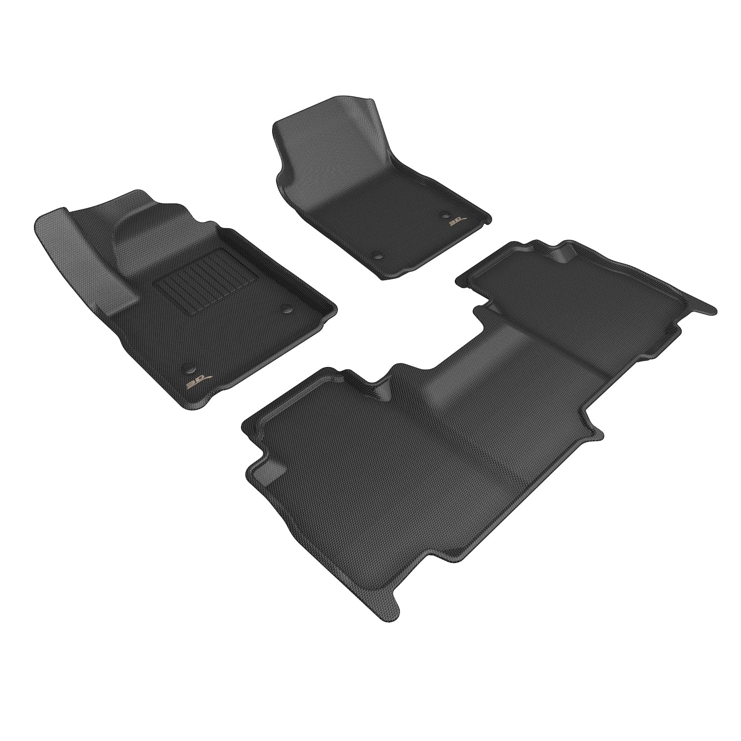 3D Maxpider 2024-2026 GMC Sierra Ev Crew Cab Kagu Black 1st 2nd Rows Floor Mat L1GM04001509