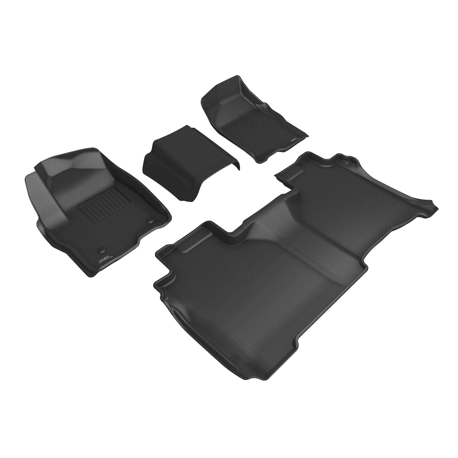 3D Maxpider 2019-2026 GMC Sierra 2500 3500 Double Cab Bench Seat Vinyl Floor Kagu Black 1st 2nd Rows Floor Mat L1GM04101509