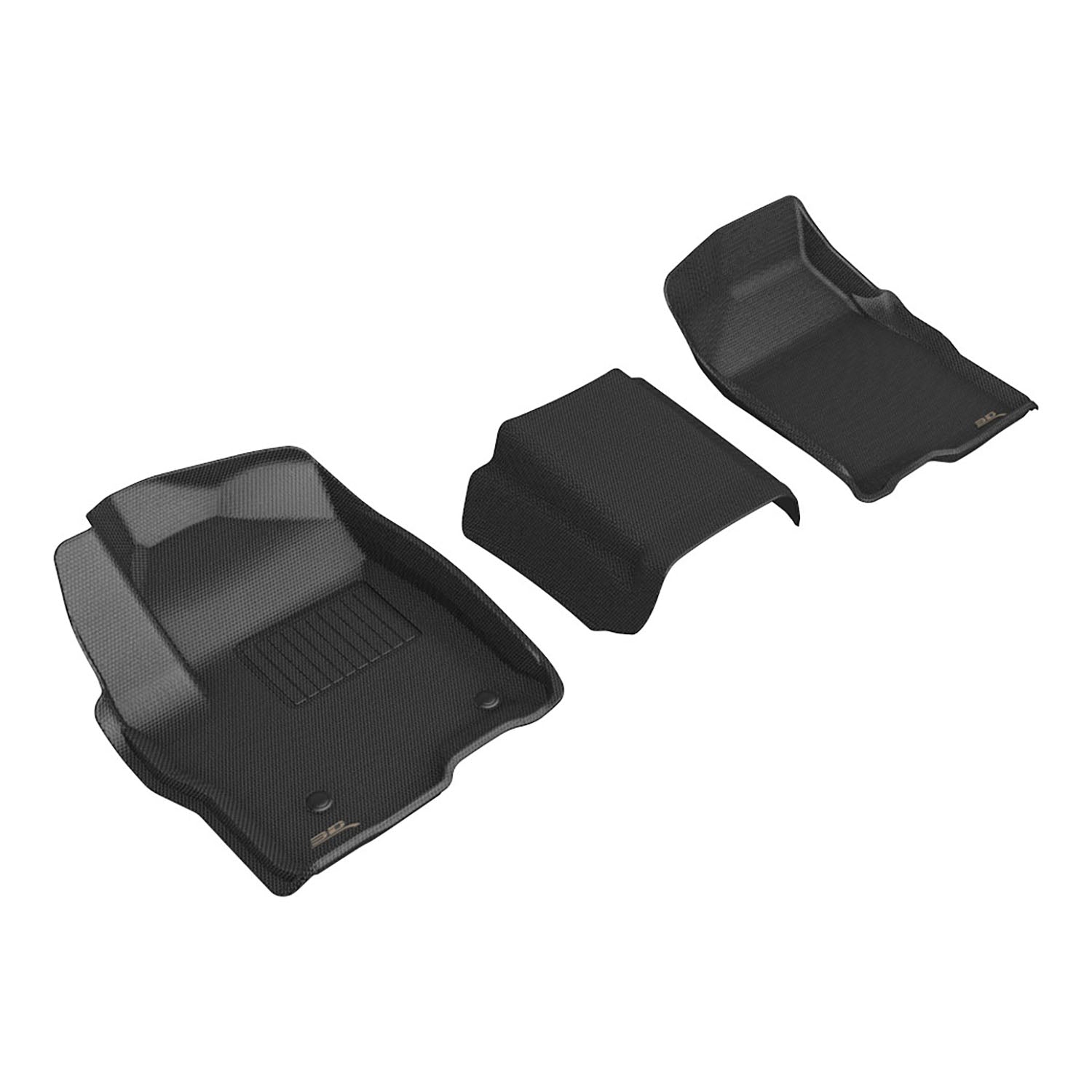 3D Maxpider 2019-2026 GMC Sierra 2500 3500 Double Cab Bench Seat Vinyl Floor Kagu Black 1st Rows Floor Mat L1GM04111509
