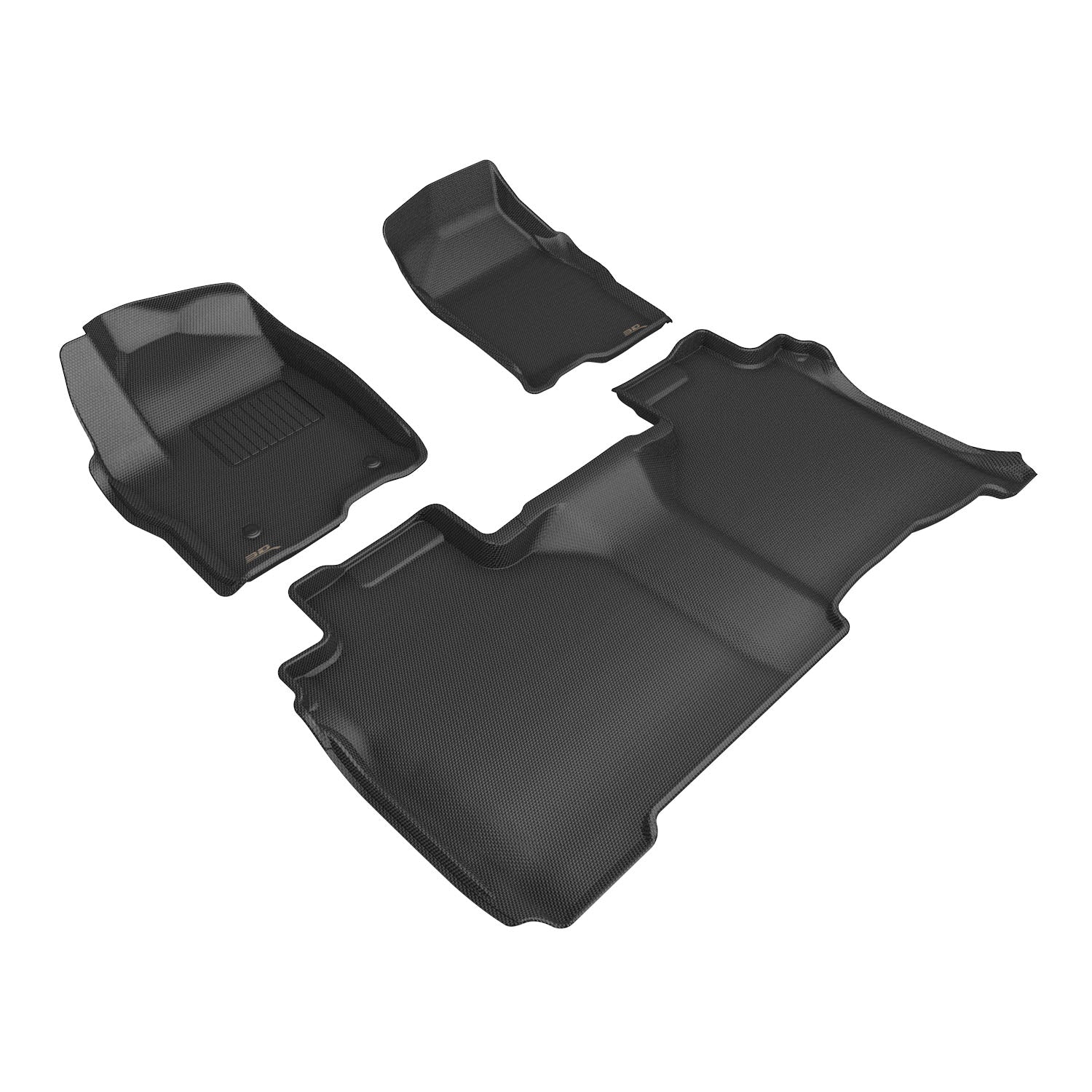 3D Maxpider 2019-2026 GMC Sierra 2500 3500 Double Cab Bucket Seats Vinyl Floor Kagu Black 1st 2nd Rows Floor Mat L1GM04201509
