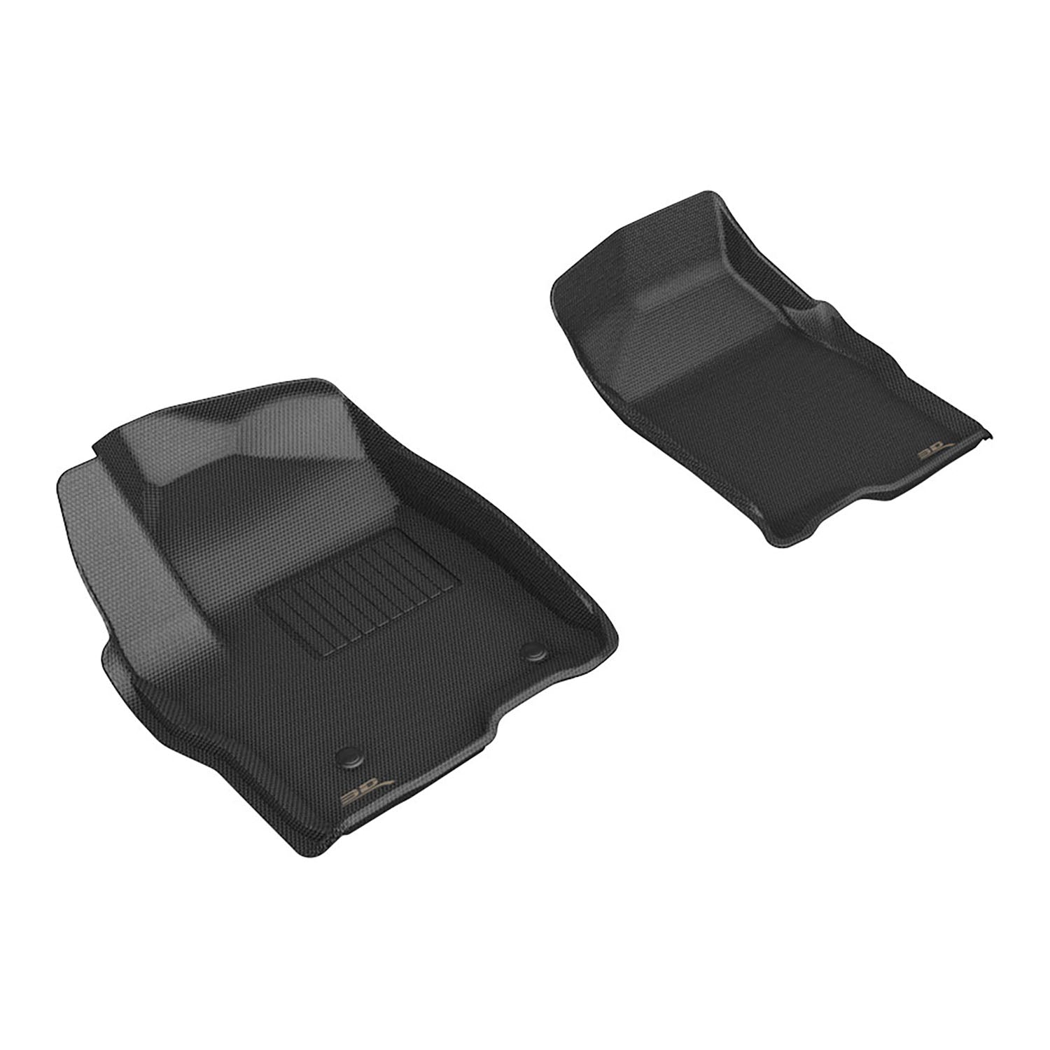 3D Maxpider 2019-2026 GMC Sierra 2500 3500 Double Cab Bucket Seats Vinyl Floor Kagu Black 1st Rows Floor Mat L1GM04211509
