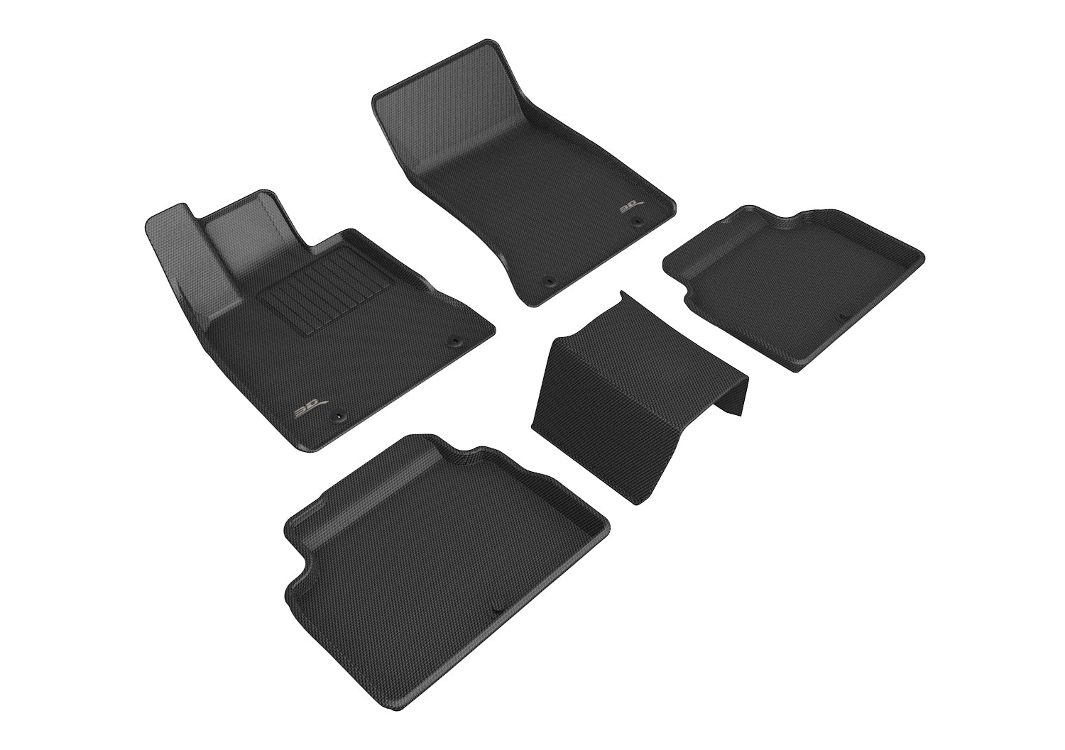 3D Maxpider 2021-2024 Genesis G80 Kagu Black 1st 2nd Rows Floor Mats L1GS00601509