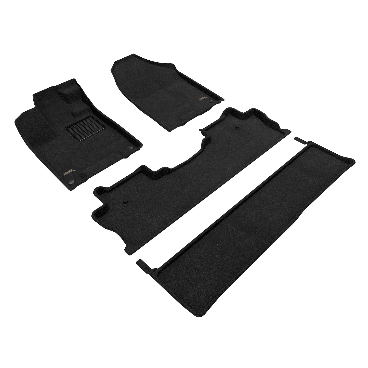 3D Maxpider 2017-2025 Honda Ridgeline Elegant Black 1st 2nd 3rd Row Floor Mat L1HD08304709