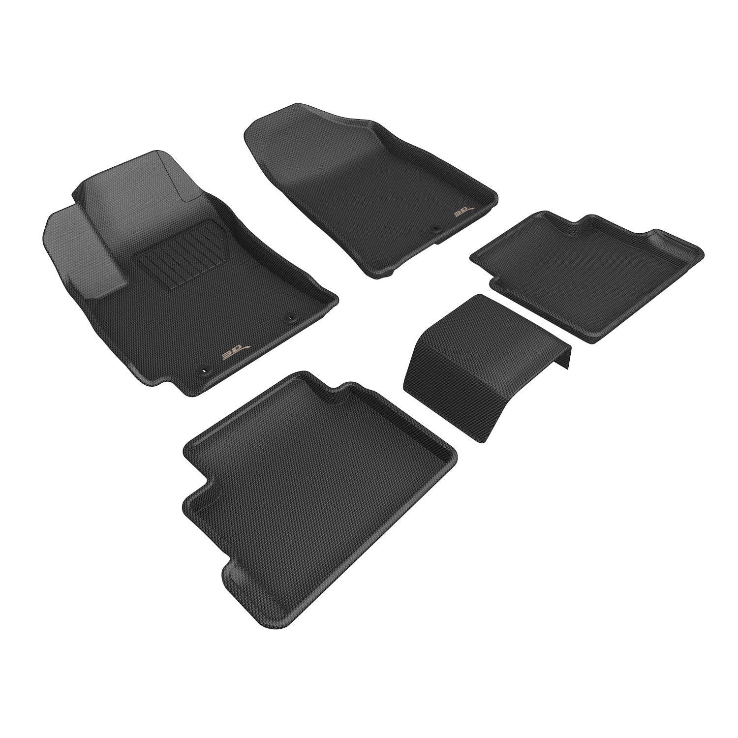 3D Maxpider 2024-2025 Hyundai Kona Kagu Black 1st 2nd Row Floor Mat L1HY15301509