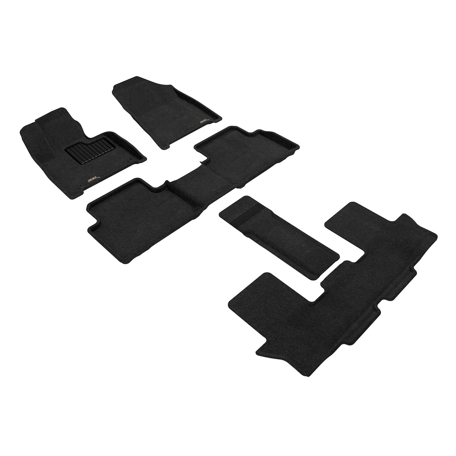 3D Maxpider 2024-2026 Hyundai Santa Fe Gas 6-Seat Elegant Black 1st 2nd 3rd Rows Floor Mats L1HY15404709