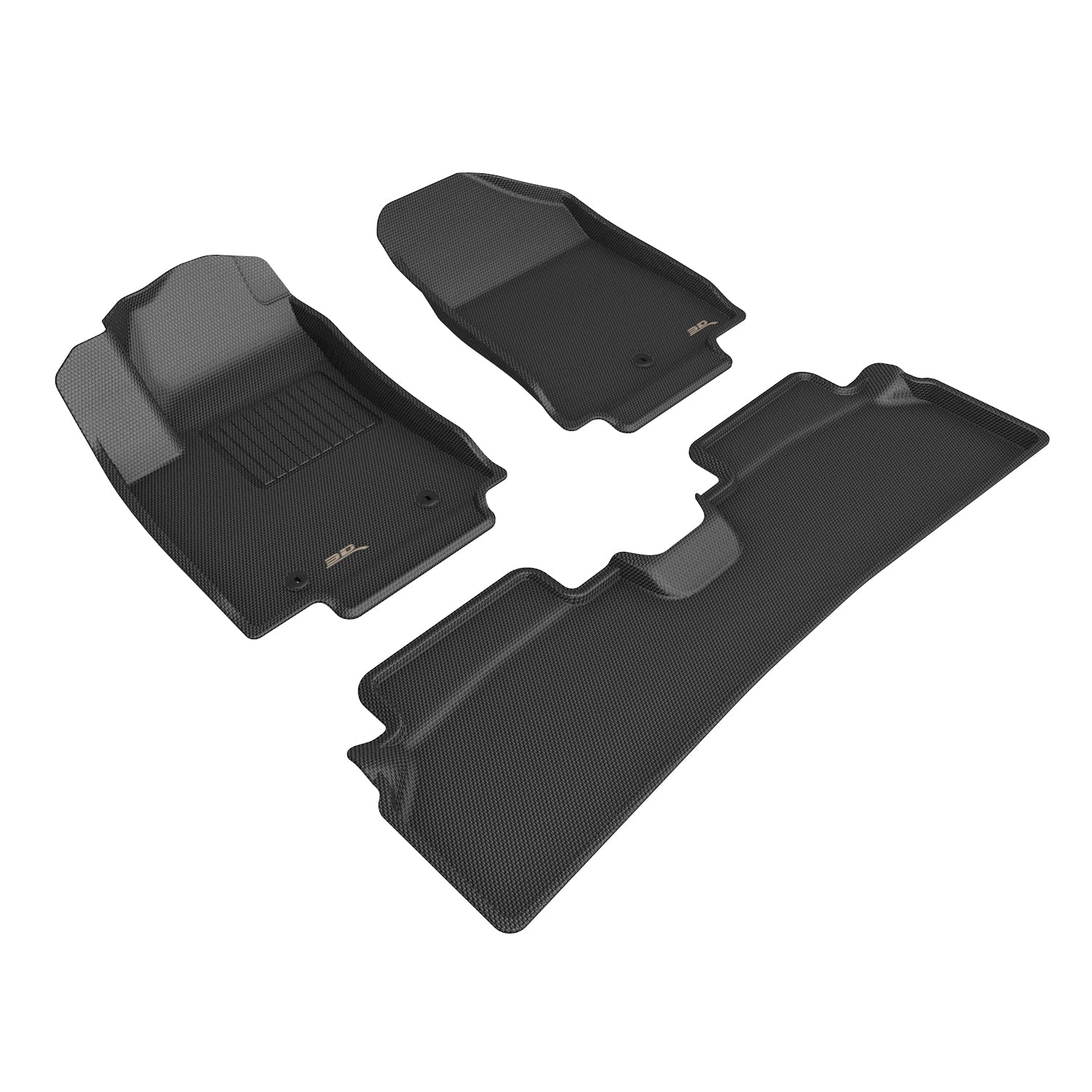 3D Maxpider 2024-2025 Hyundai Kona Electric Kagu Black 1st Row 2nd Row Floor Mats L1HY15801509