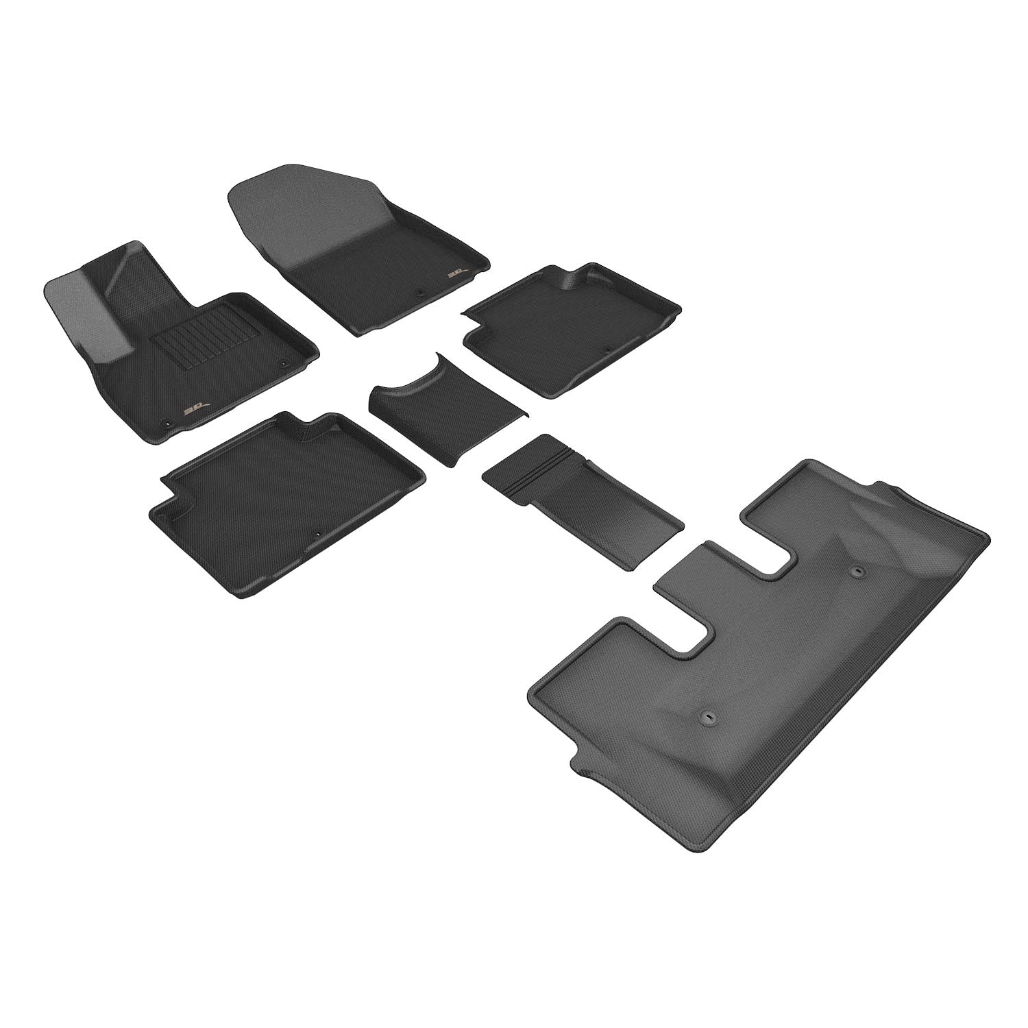 3D Maxpider 2026 Hyundai Palisade 7-Seat Gas Kagu Black 1st 2nd 3rd Rows Floor Mats L1HY18201509