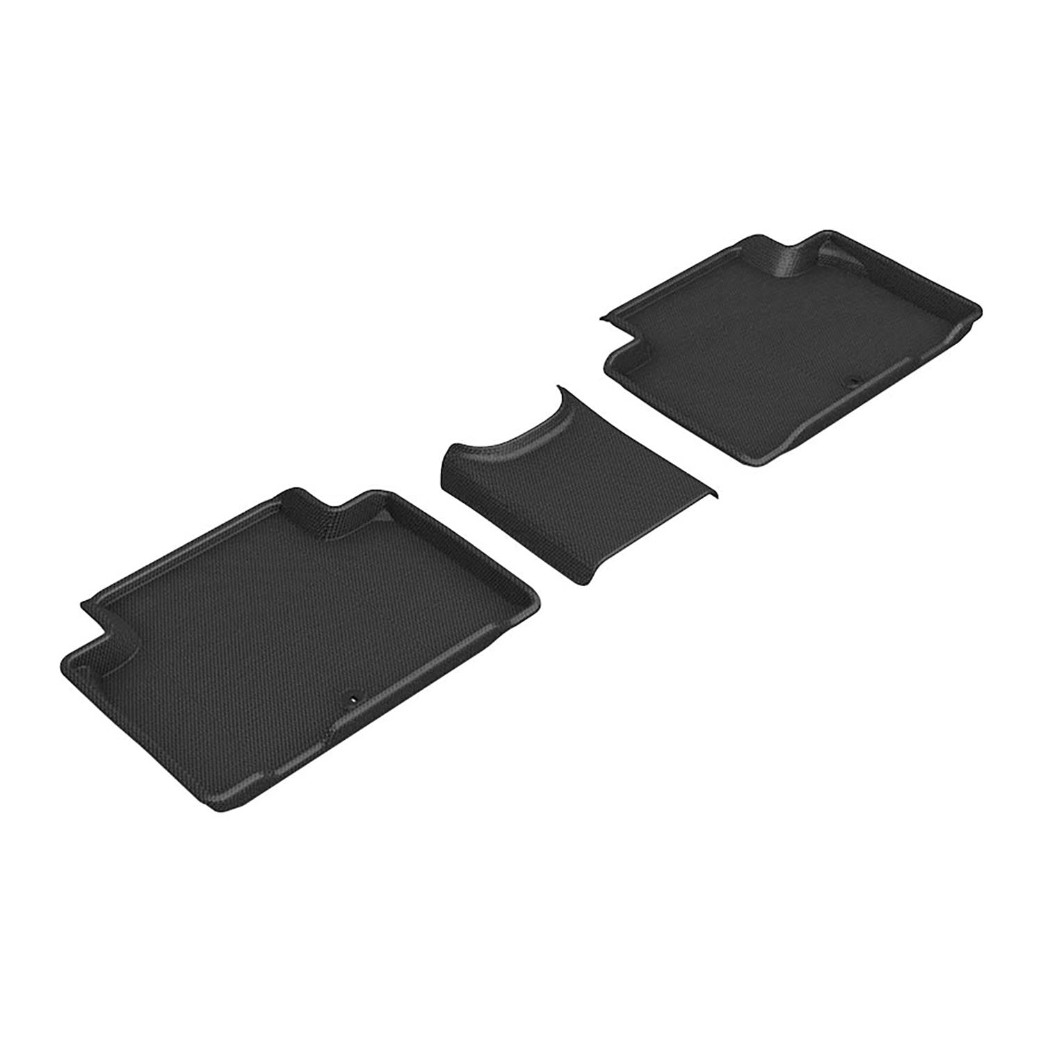 3D Maxpider 2026 Hyundai Palisade 7-Seat Gas Kagu Black 2nd Rows Floor Mats L1HY18221509