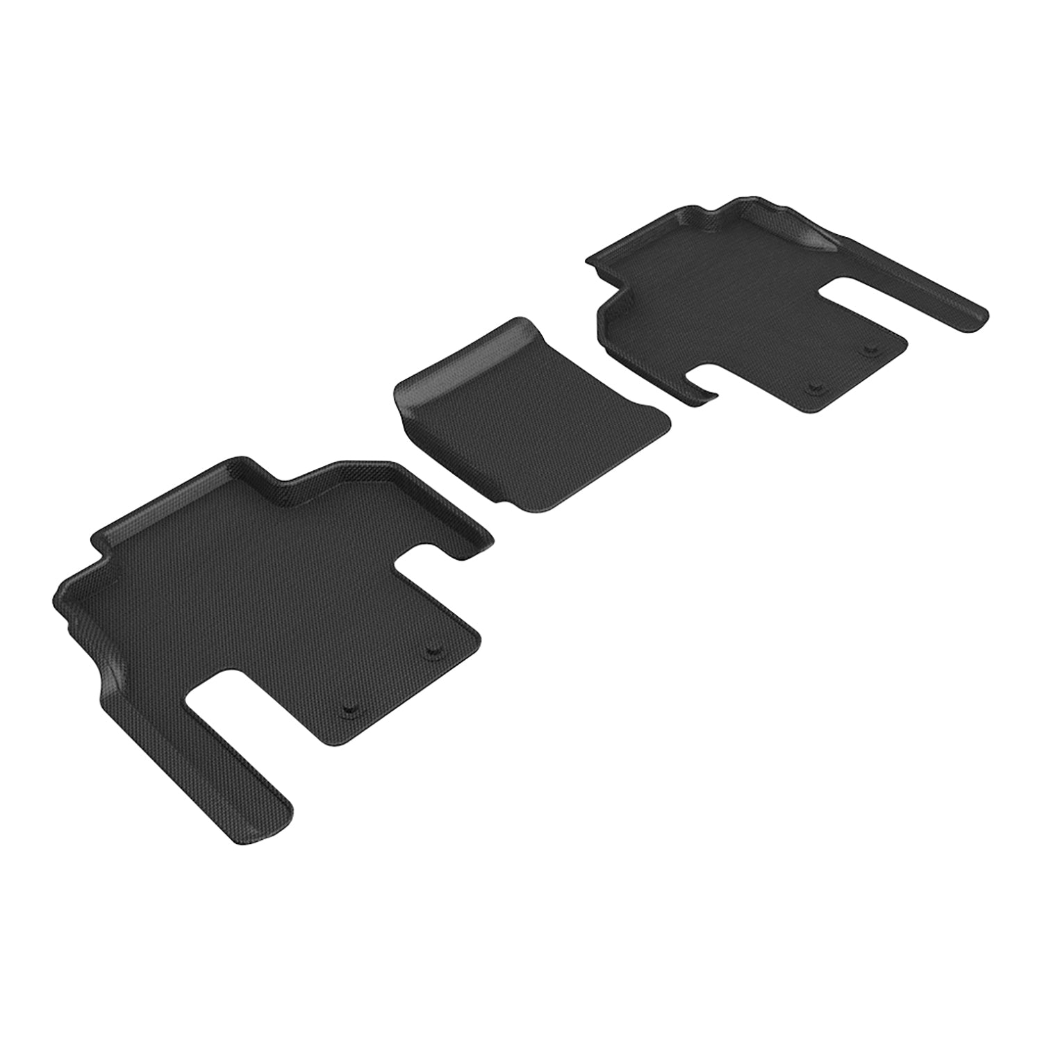 3D Maxpider 2022-2024 Jeep Grand Wagoneer Kagu 2nd Row Floor Mats Carbon Fiber Embossed Pattern Black L1JP03421509