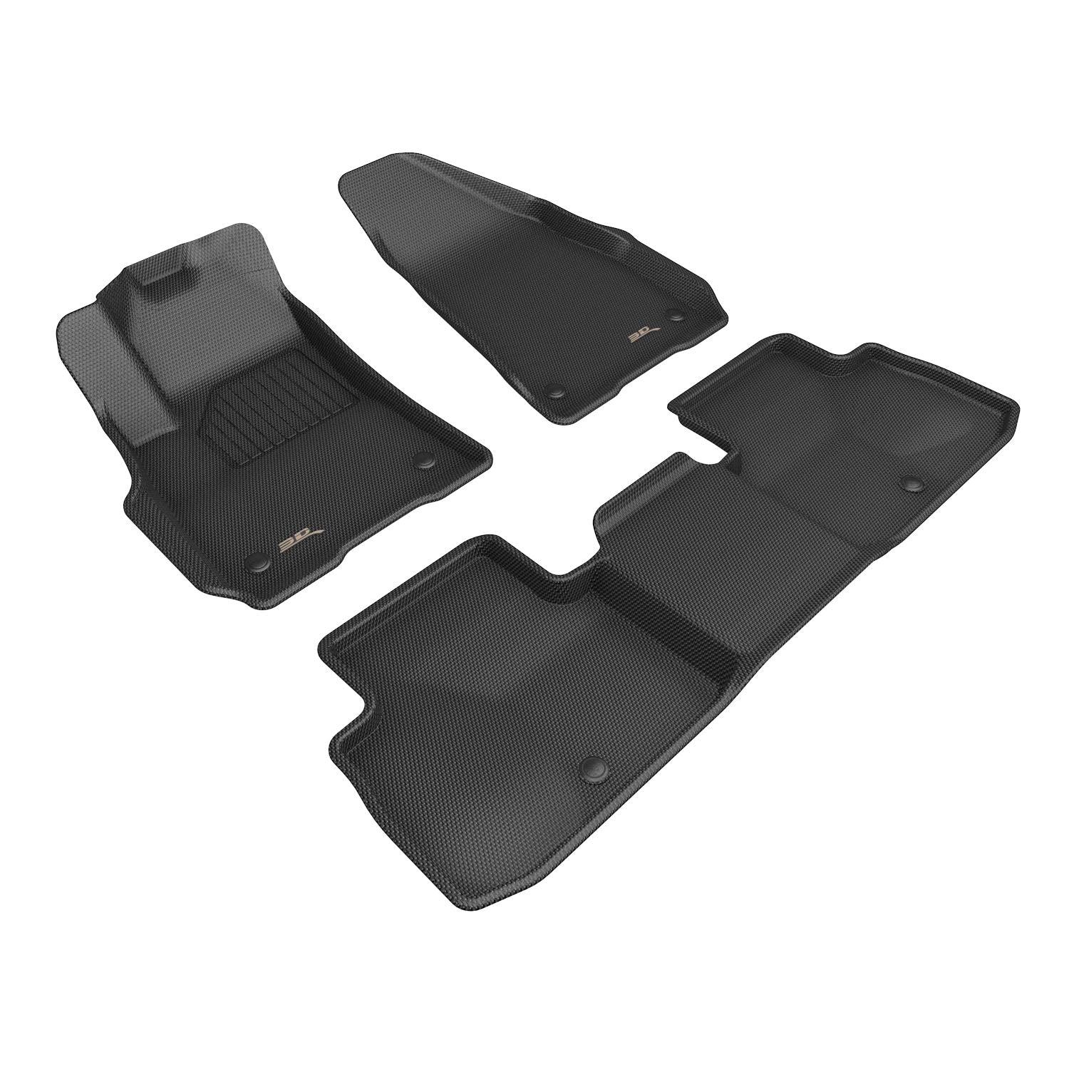 3D Maxpider 2025-2026 Jeep Wagoneer S Kagu Black 1st 2nd Rows Floor Mat L1JP03601509